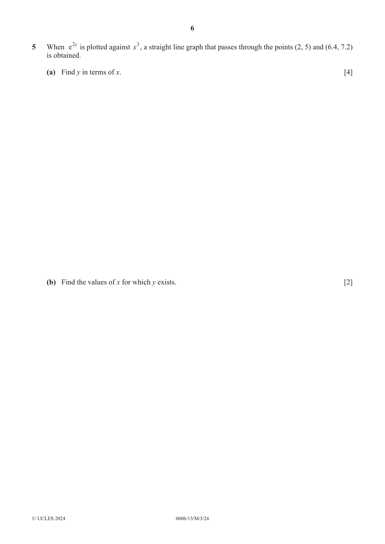 Cambridge IGCSE Mathematics - Additional 0606 2024 May/June Paper 1 · Variant 3 question paper, page 6 of 16