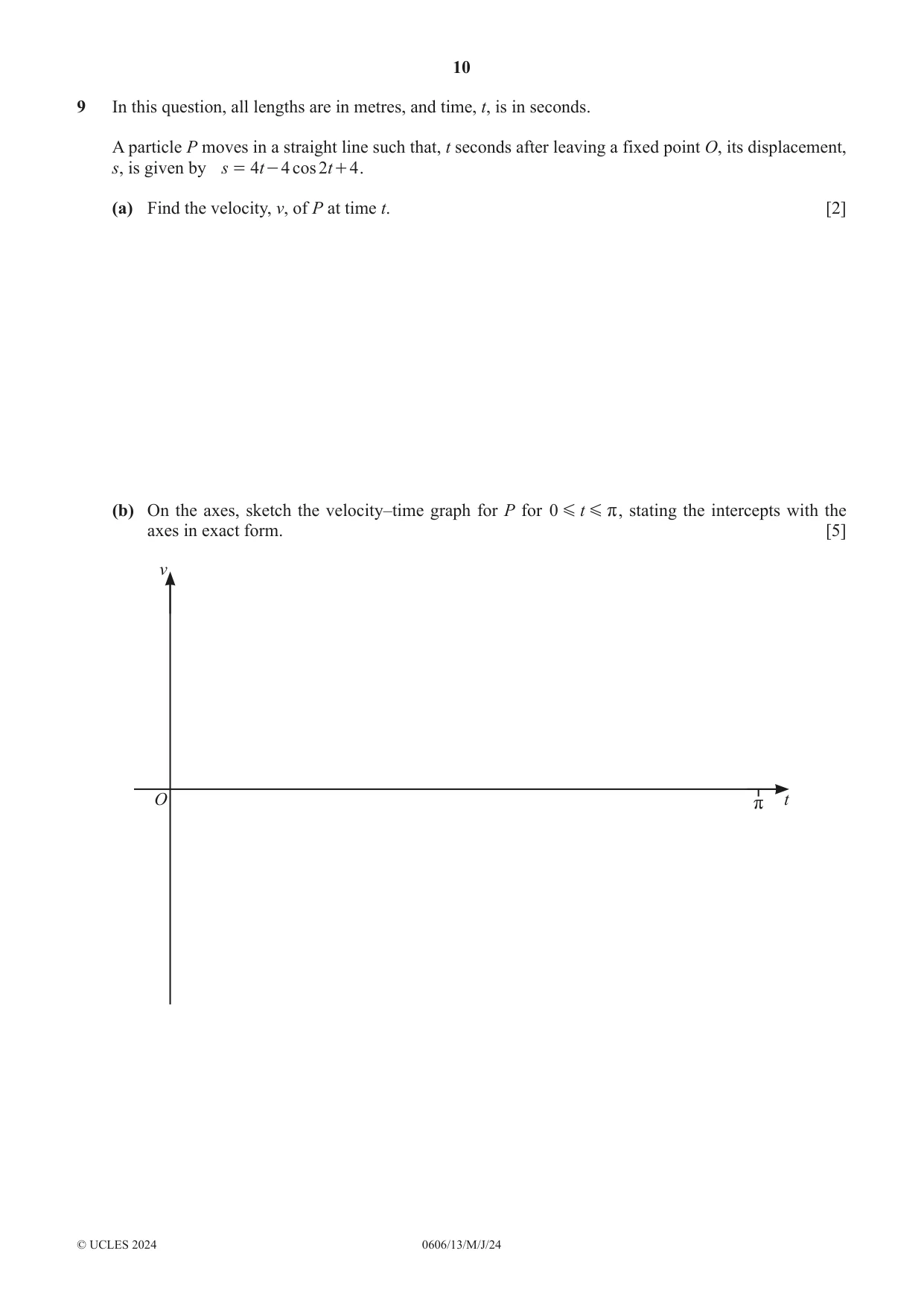 Cambridge IGCSE Mathematics - Additional 0606 2024 May/June Paper 1 · Variant 3 question paper, page 10 of 16