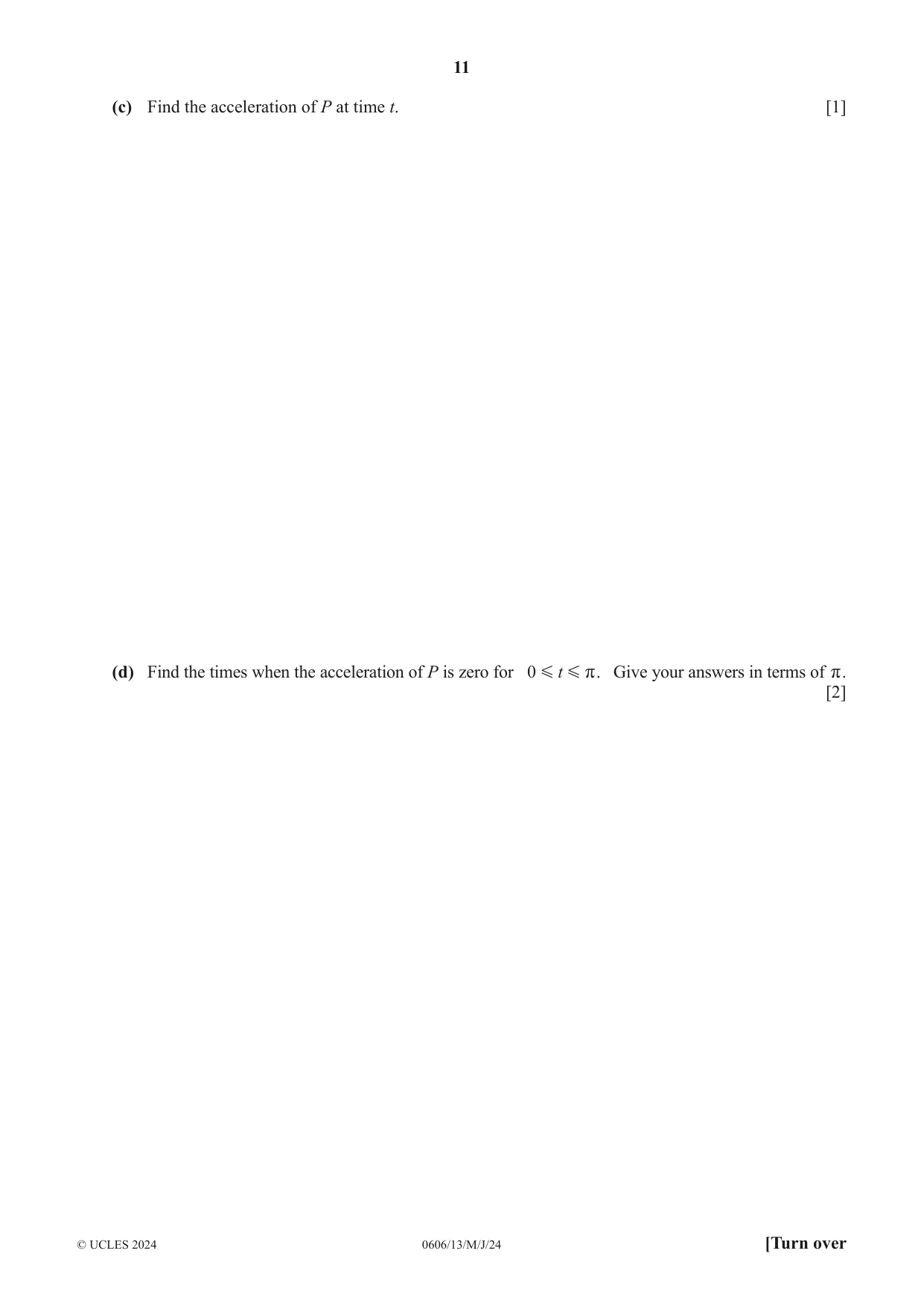 Cambridge IGCSE Mathematics - Additional 0606 2024 May/June Paper 1 · Variant 3 question paper, page 11 of 16