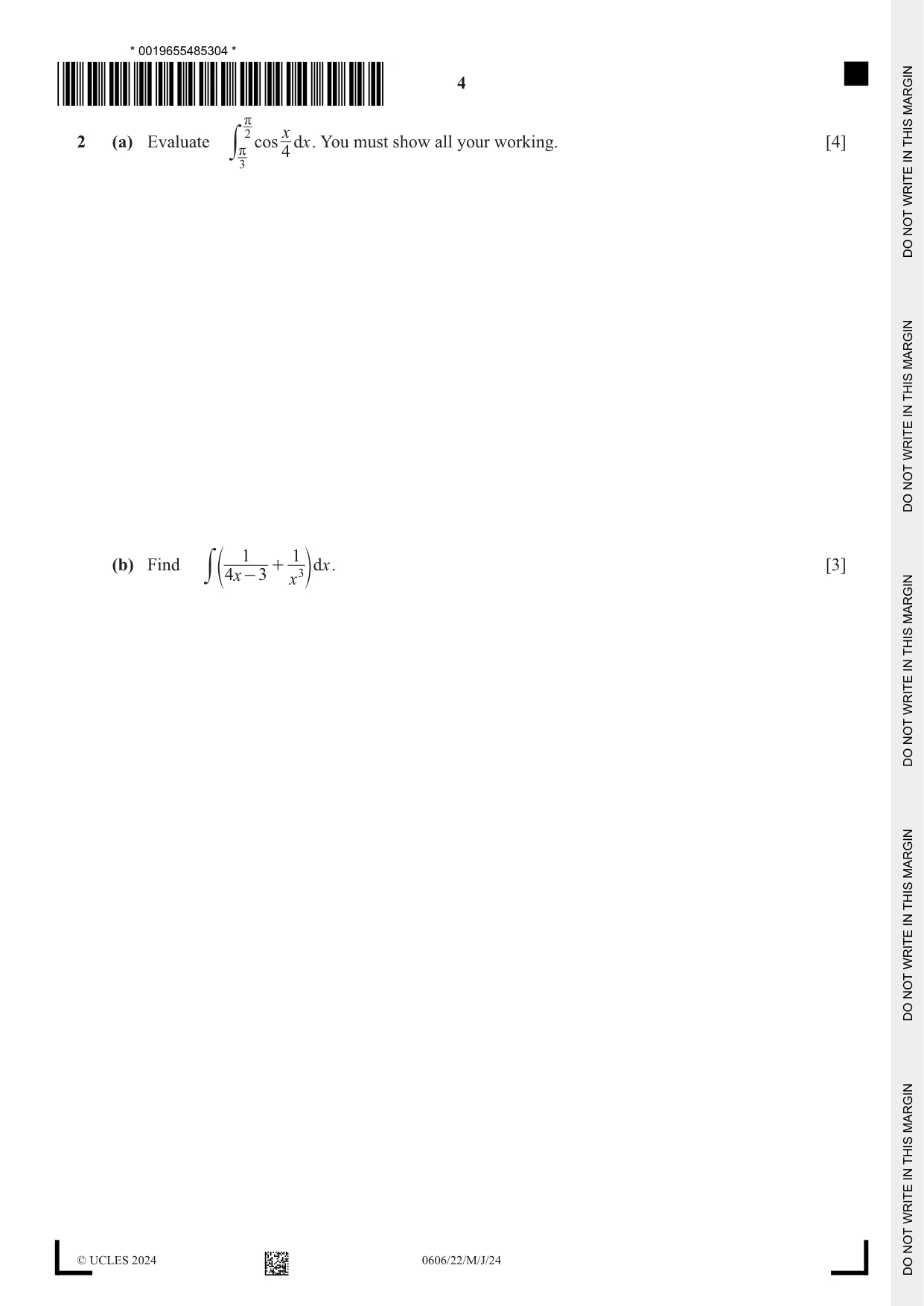 Cambridge IGCSE Mathematics - Additional 0606 2024 May/June Paper 2 · Variant 2 question paper, page 4 of 16