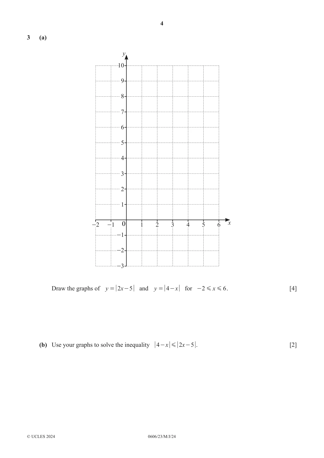 Cambridge IGCSE Mathematics - Additional 0606 2024 May/June Paper 2 · Variant 3 question paper, page 4 of 12