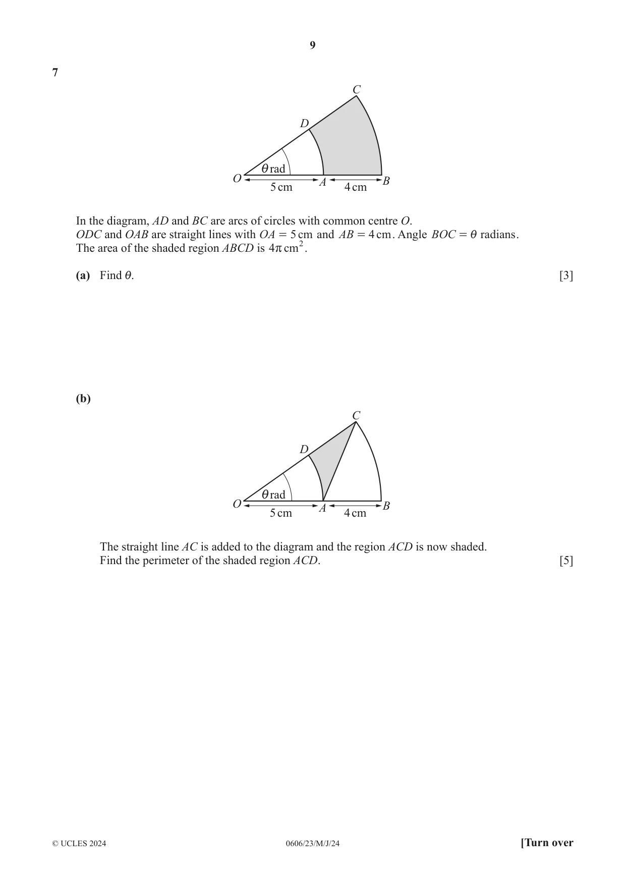 Cambridge IGCSE Mathematics - Additional 0606 2024 May/June Paper 2 · Variant 3 question paper, page 9 of 12
