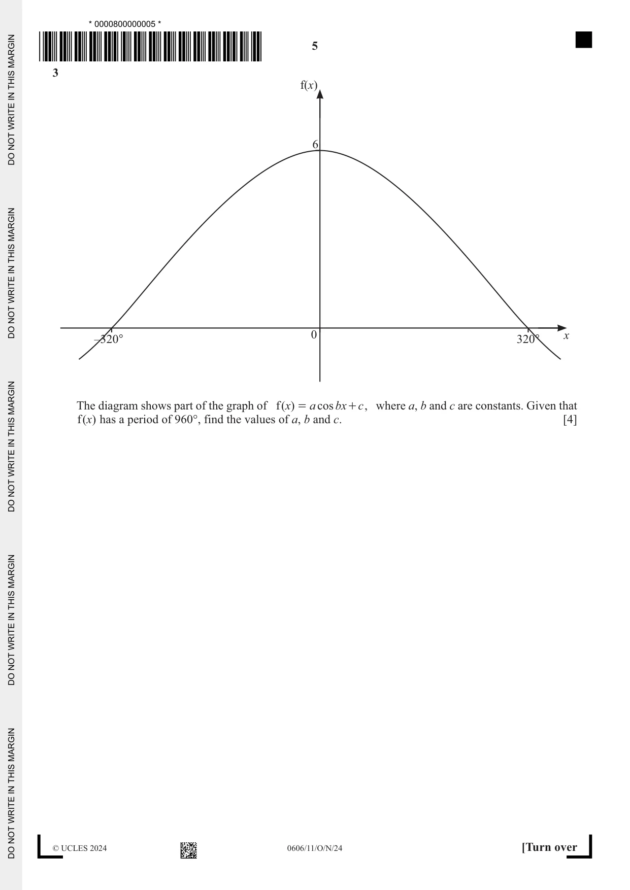 Cambridge IGCSE Mathematics - Additional 0606 2024 Oct/Nov Paper 1 · Variant 1 question paper, page 5 of 16