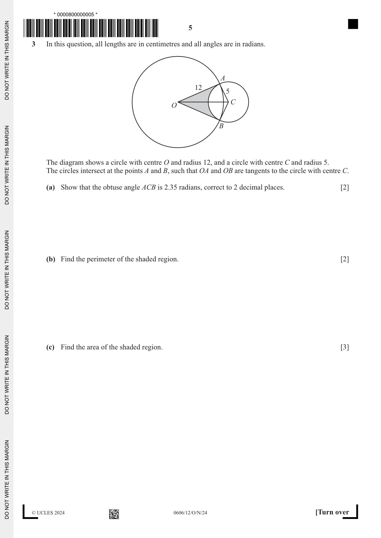 Cambridge IGCSE Mathematics - Additional 0606 2024 Oct/Nov Paper 1 · Variant 2 question paper, page 5 of 16