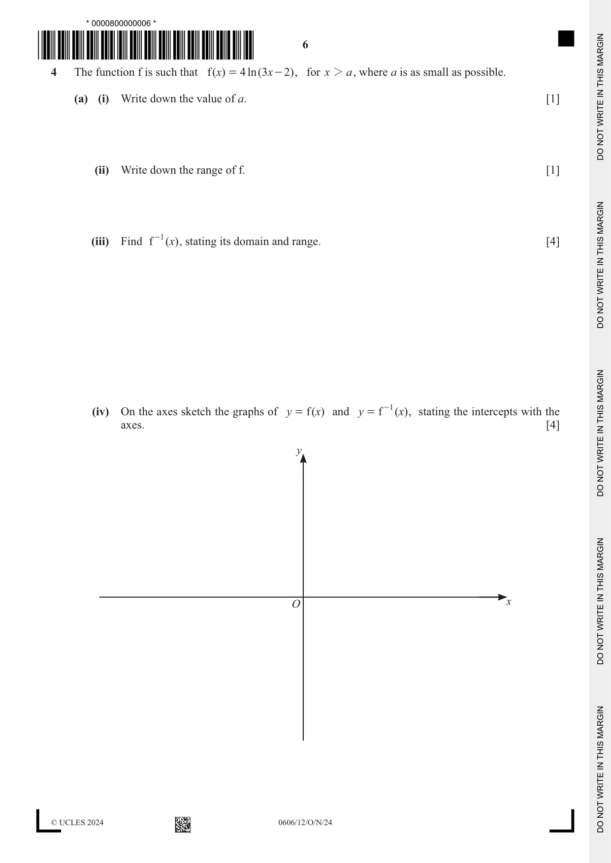 Cambridge IGCSE Mathematics - Additional 0606 2024 Oct/Nov Paper 1 · Variant 2 question paper, page 6 of 16