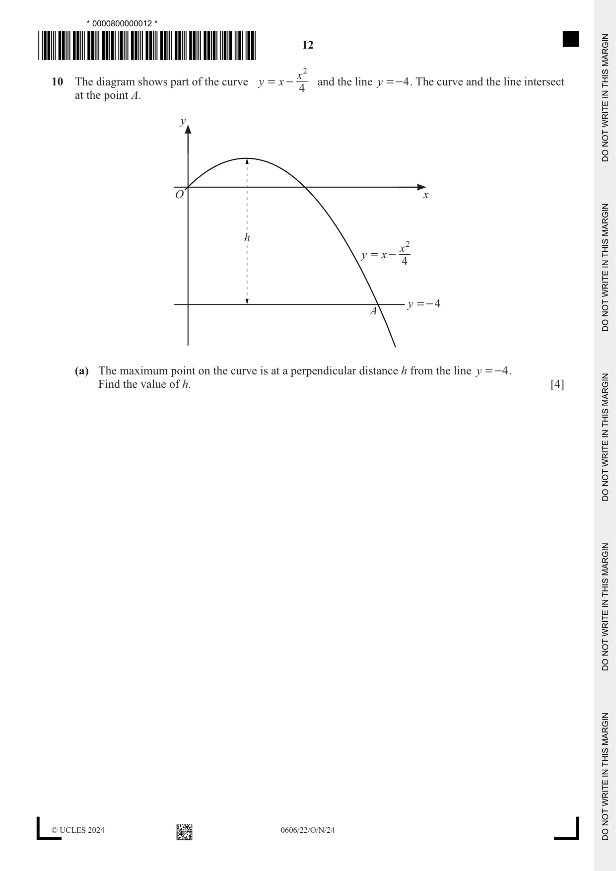 Cambridge IGCSE Mathematics - Additional 0606 2024 Oct/Nov Paper 2 · Variant 2 question paper, page 12 of 16
