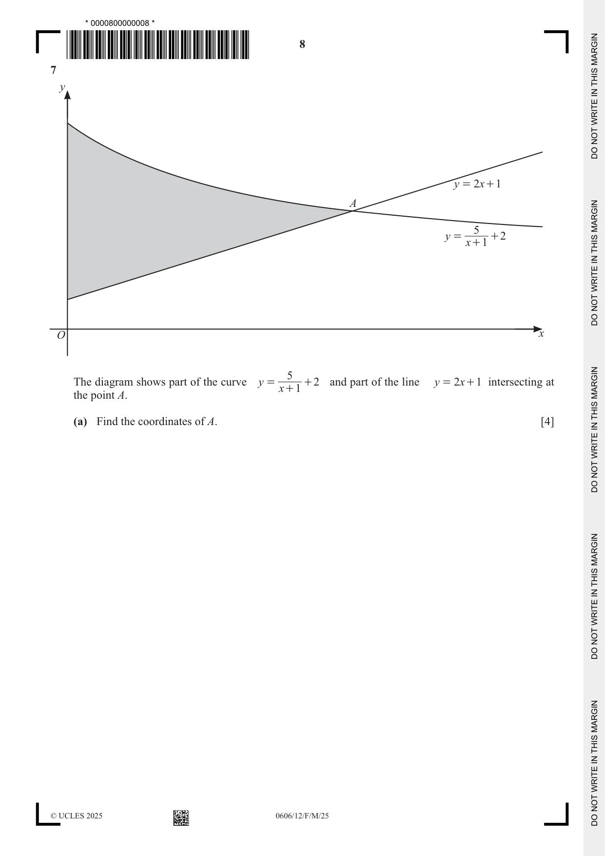 Cambridge IGCSE Mathematics - Additional 0606 2025 Feb/March Paper 1 · Variant 2 question paper, page 8 of 16