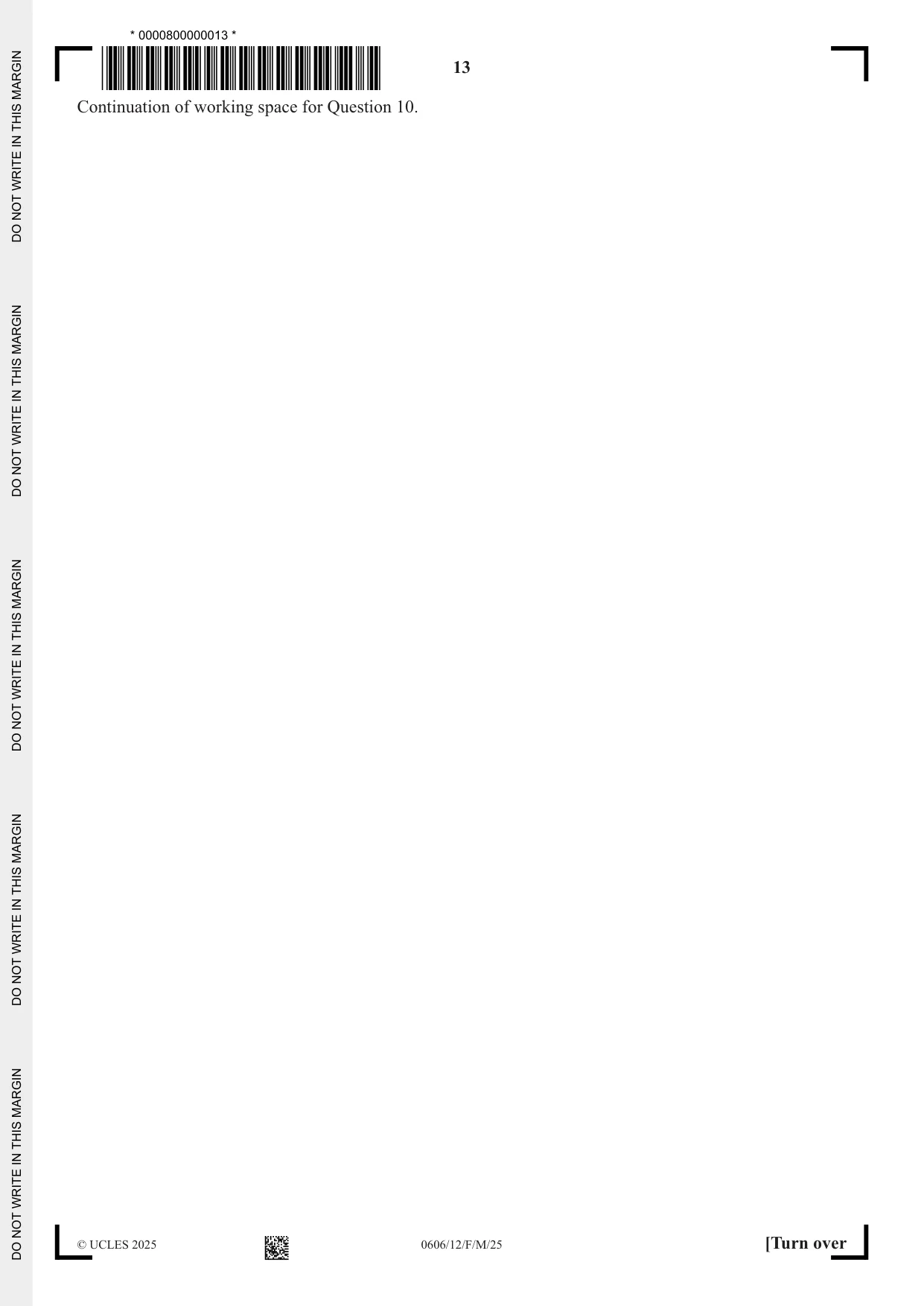 Cambridge IGCSE Mathematics - Additional 0606 2025 Feb/March Paper 1 · Variant 2 question paper, page 13 of 16