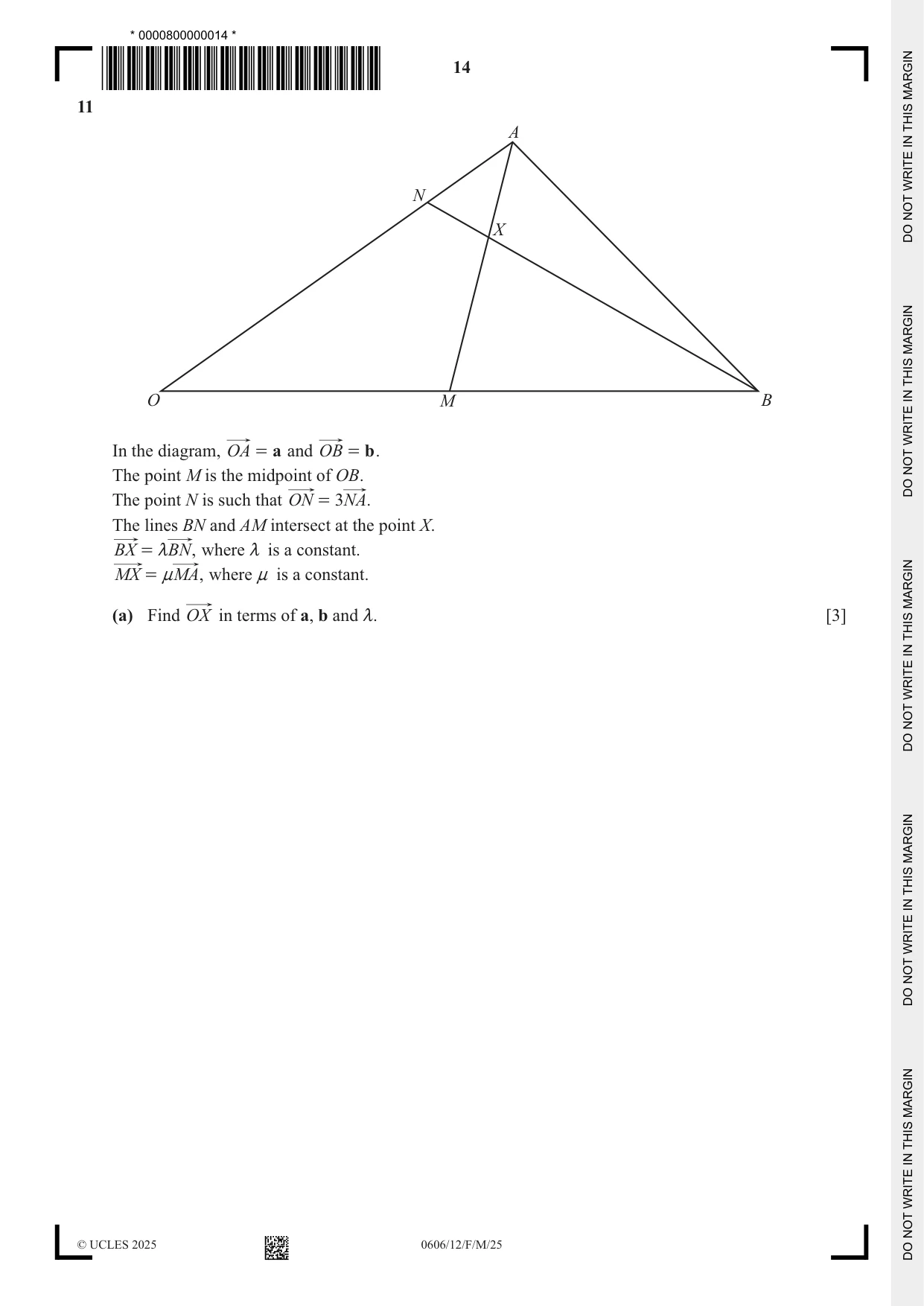 Cambridge IGCSE Mathematics - Additional 0606 2025 Feb/March Paper 1 · Variant 2 question paper, page 14 of 16