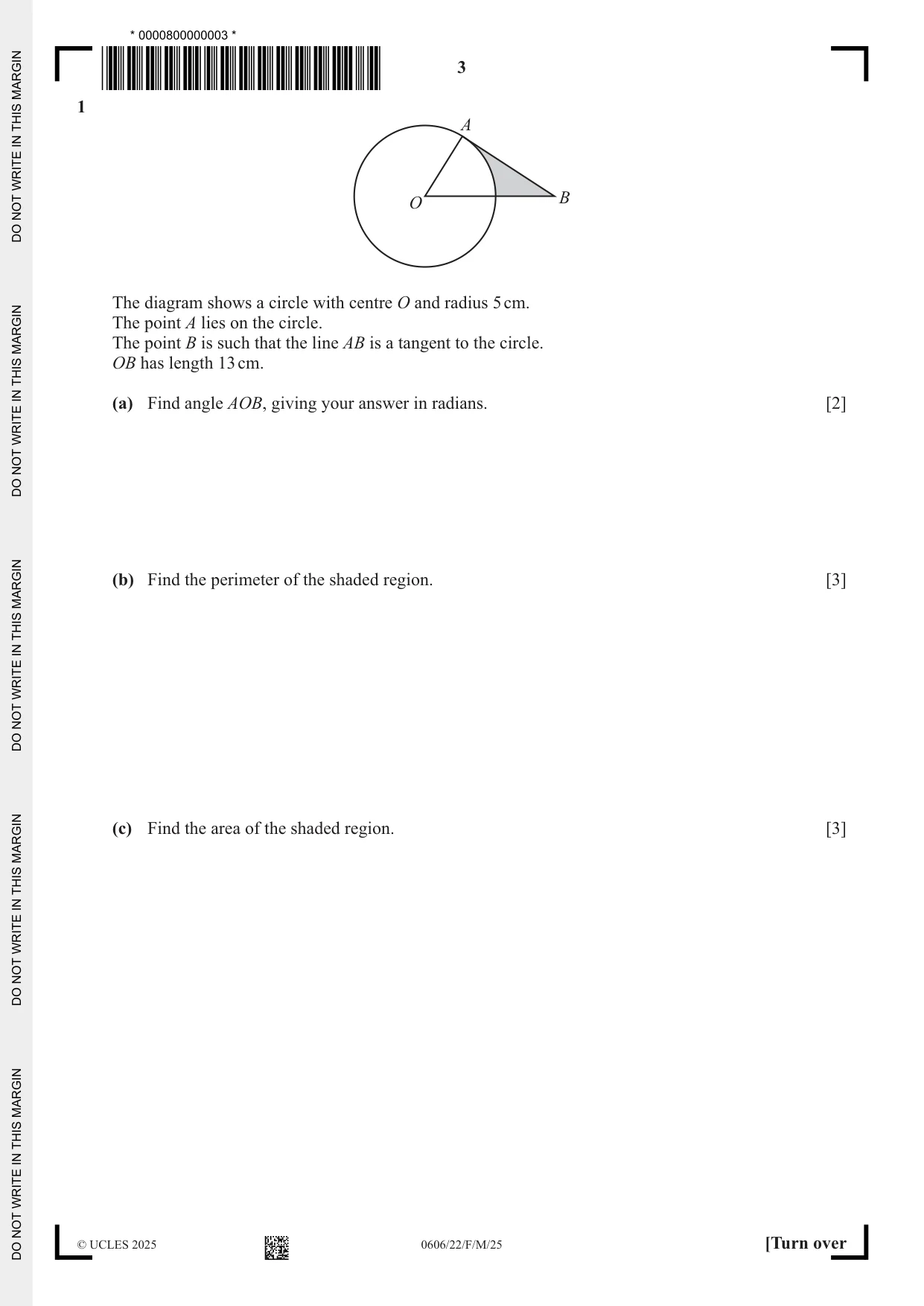 Cambridge IGCSE Mathematics - Additional 0606 2025 Feb/March Paper 2 · Variant 2 question paper, page 3 of 16