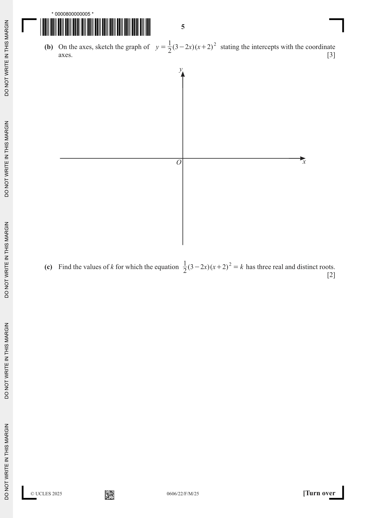 Cambridge IGCSE Mathematics - Additional 0606 2025 Feb/March Paper 2 · Variant 2 question paper, page 5 of 16