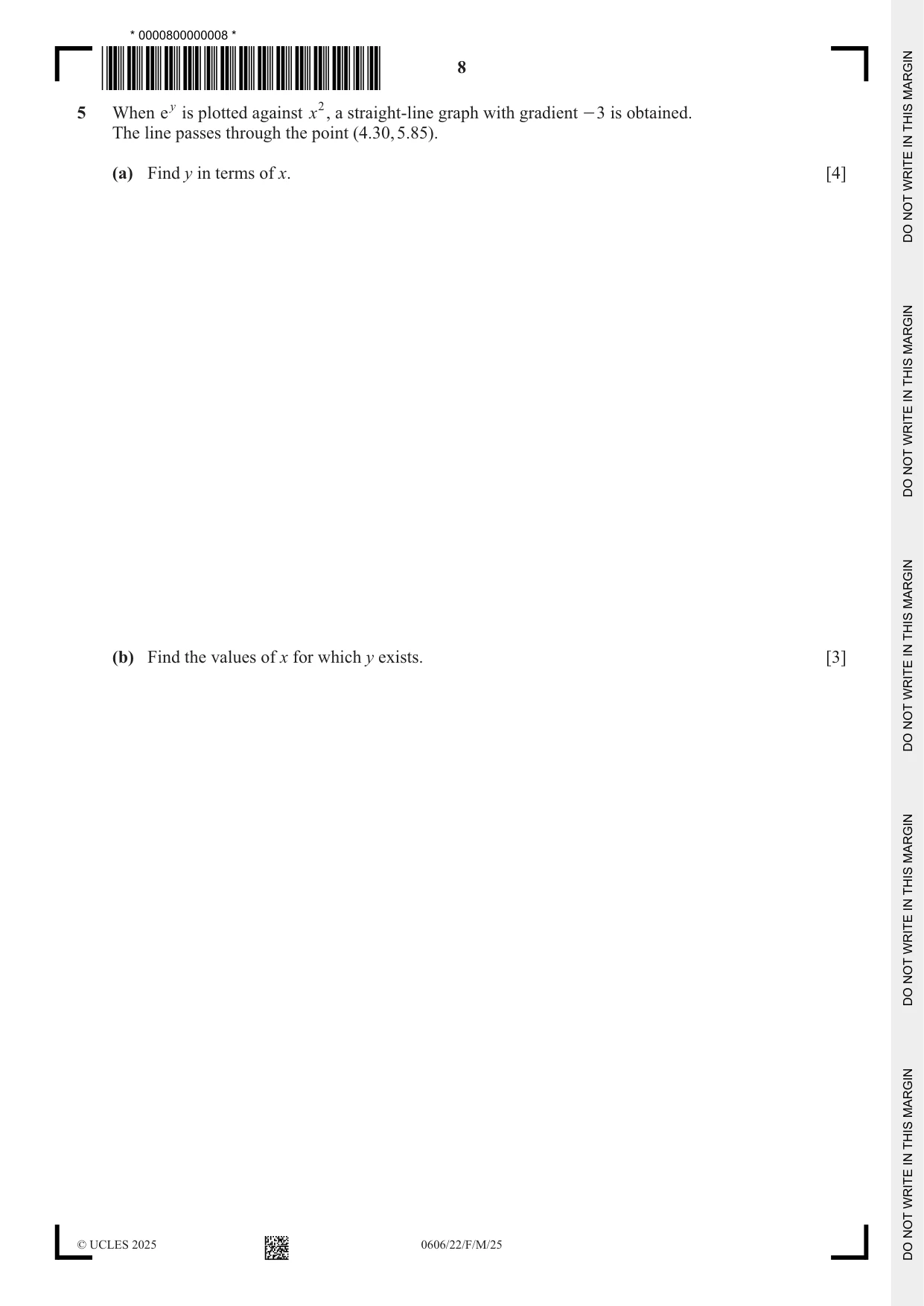 Cambridge IGCSE Mathematics - Additional 0606 2025 Feb/March Paper 2 · Variant 2 question paper, page 8 of 16