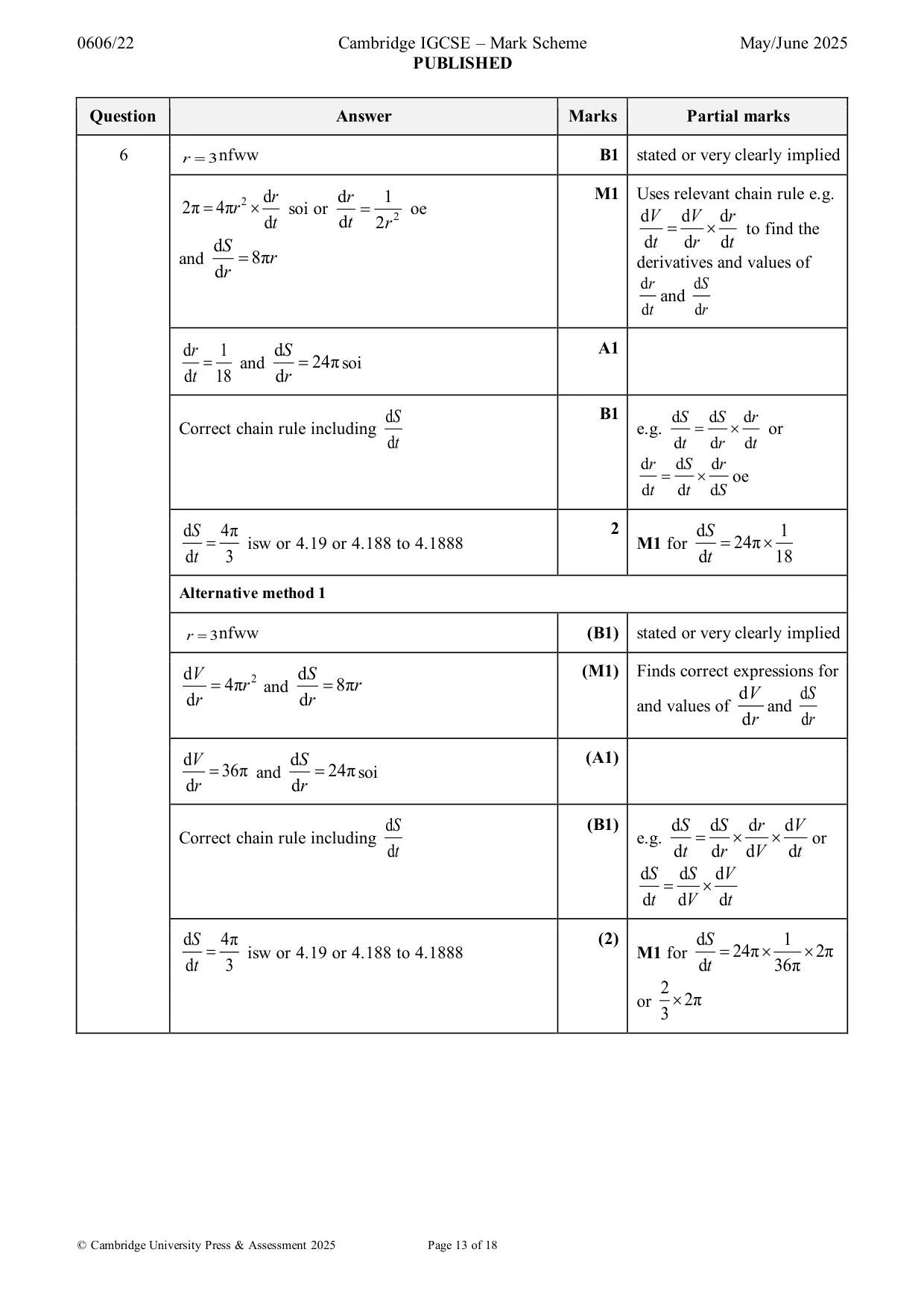 Mark scheme, page 13 of 18