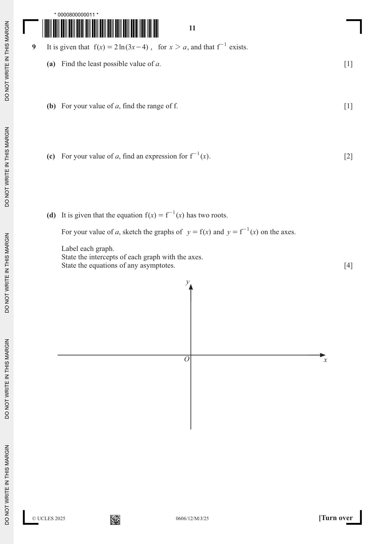 Cambridge IGCSE Mathematics - Additional 0606 2025 May/June Paper 1 · Variant 2 question paper, page 11 of 16