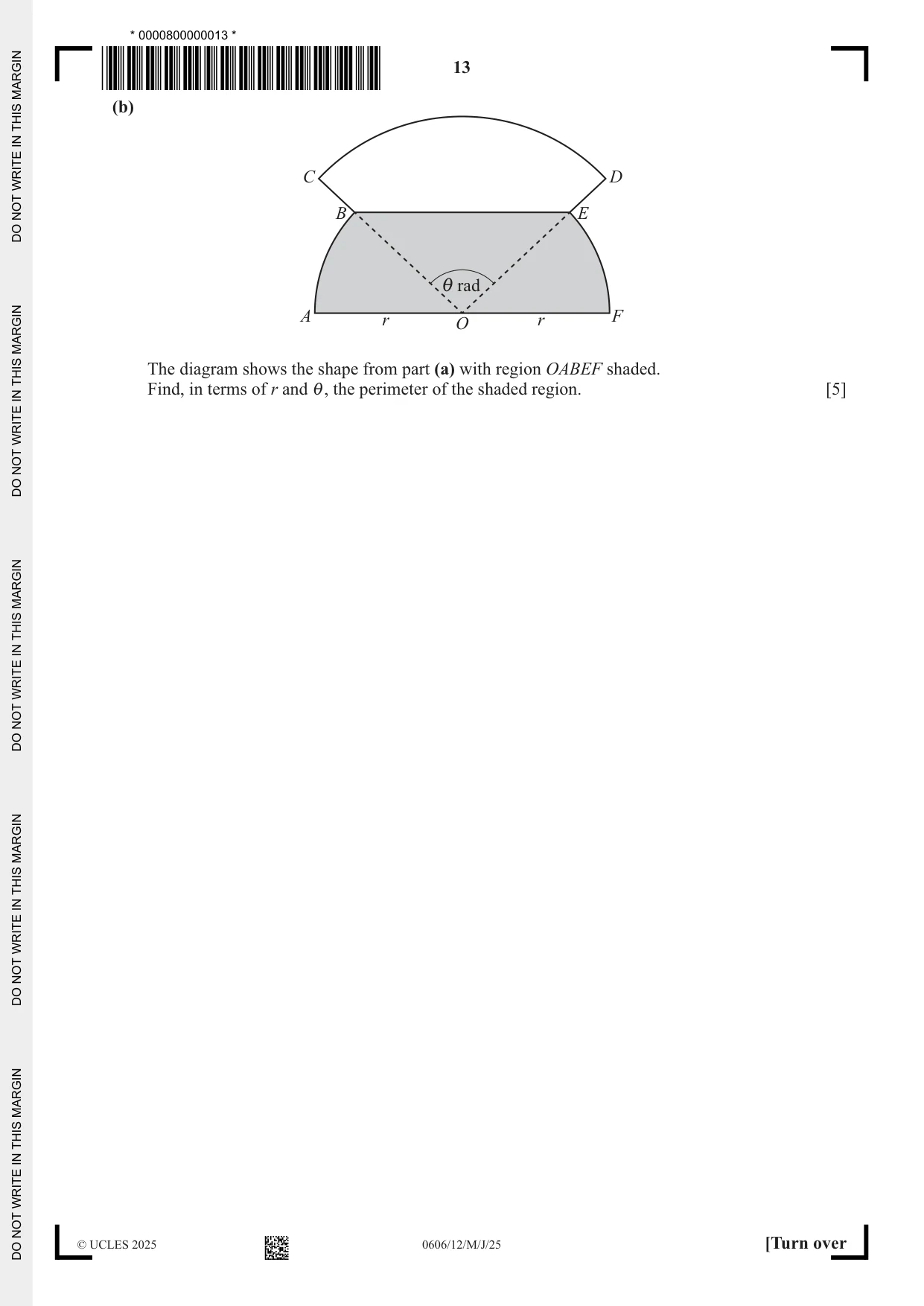 Cambridge IGCSE Mathematics - Additional 0606 2025 May/June Paper 1 · Variant 2 question paper, page 13 of 16