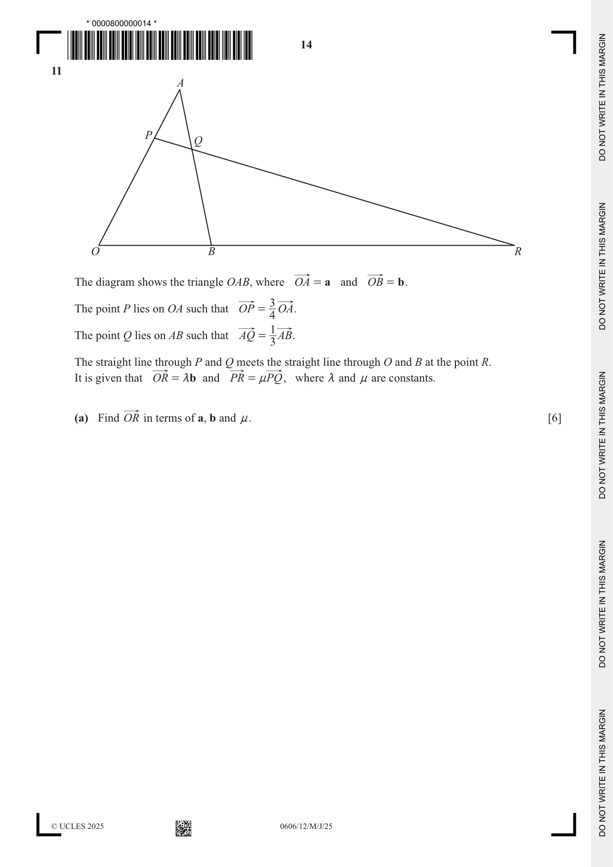 Cambridge IGCSE Mathematics - Additional 0606 2025 May/June Paper 1 · Variant 2 question paper, page 14 of 16