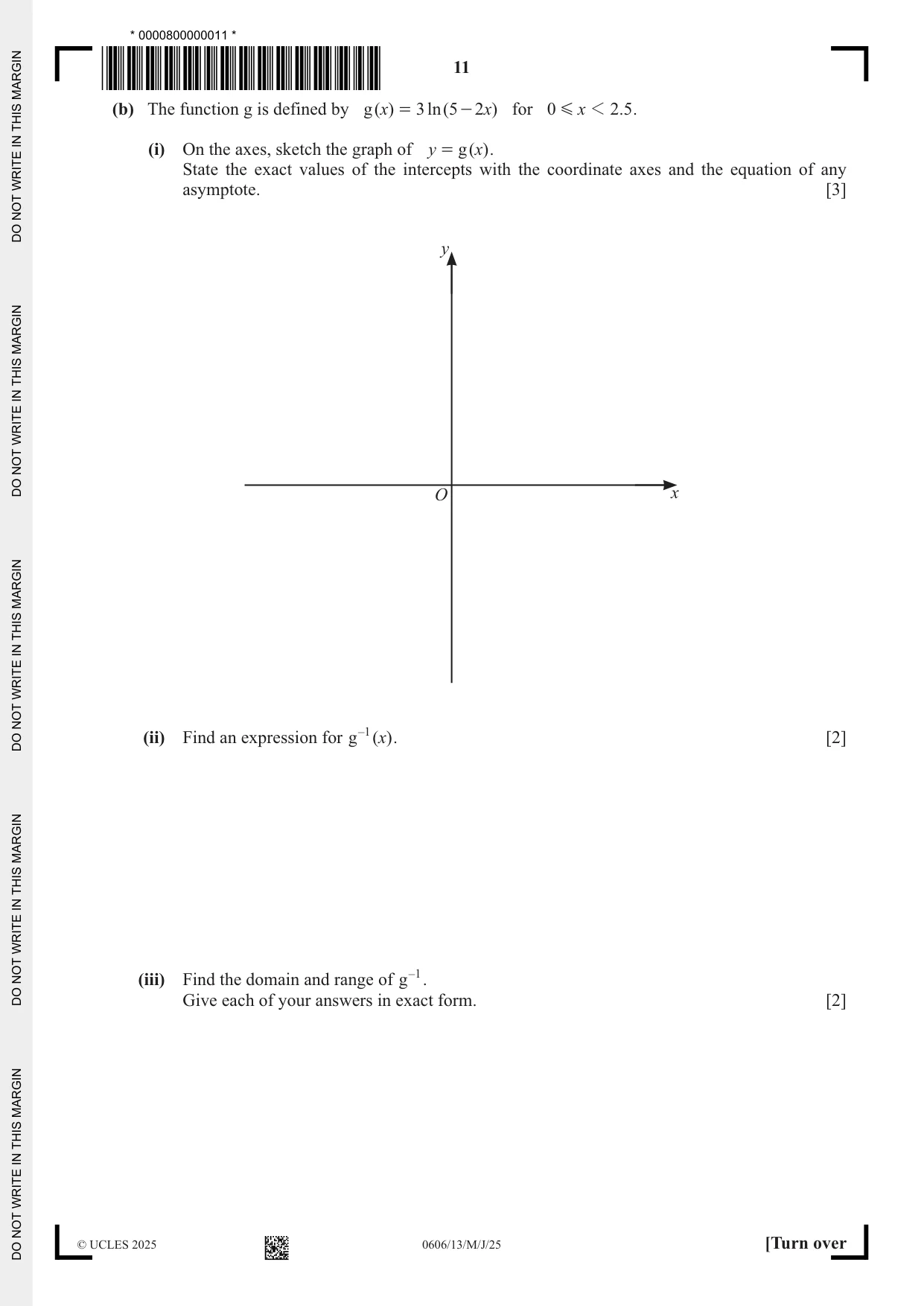 Cambridge IGCSE Mathematics - Additional 0606 2025 May/June Paper 1 · Variant 3 question paper, page 11 of 16