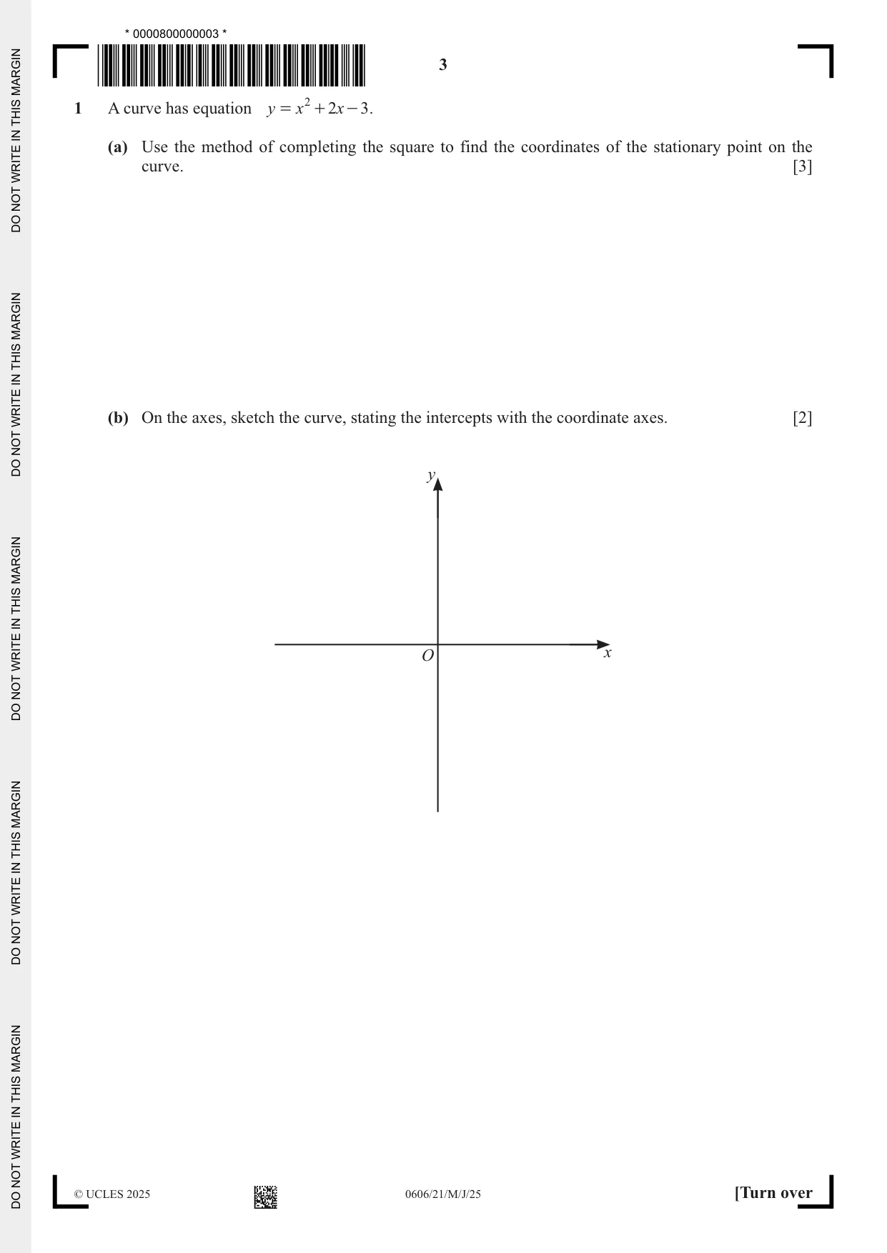 Cambridge IGCSE Mathematics - Additional 0606 2025 May/June Paper 2 · Variant 1 question paper, page 3 of 16