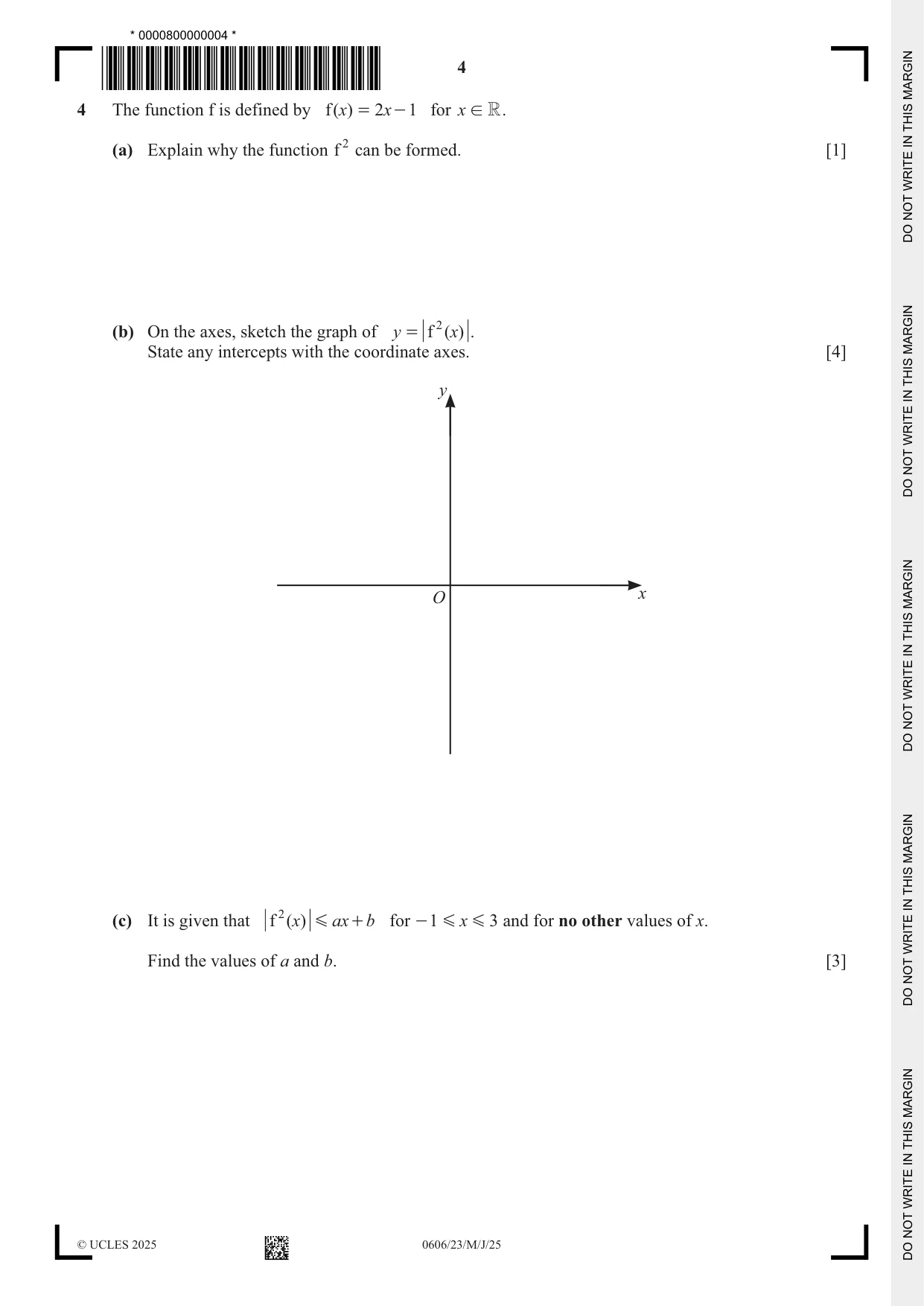 Cambridge IGCSE Mathematics - Additional 0606 2025 May/June Paper 2 · Variant 3 question paper, page 4 of 16