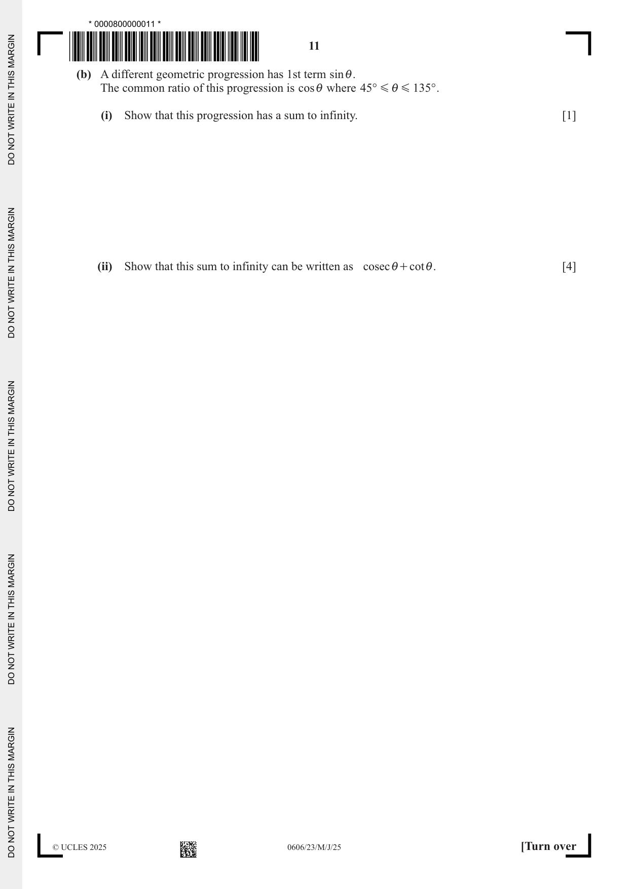 Cambridge IGCSE Mathematics - Additional 0606 2025 May/June Paper 2 · Variant 3 question paper, page 11 of 16