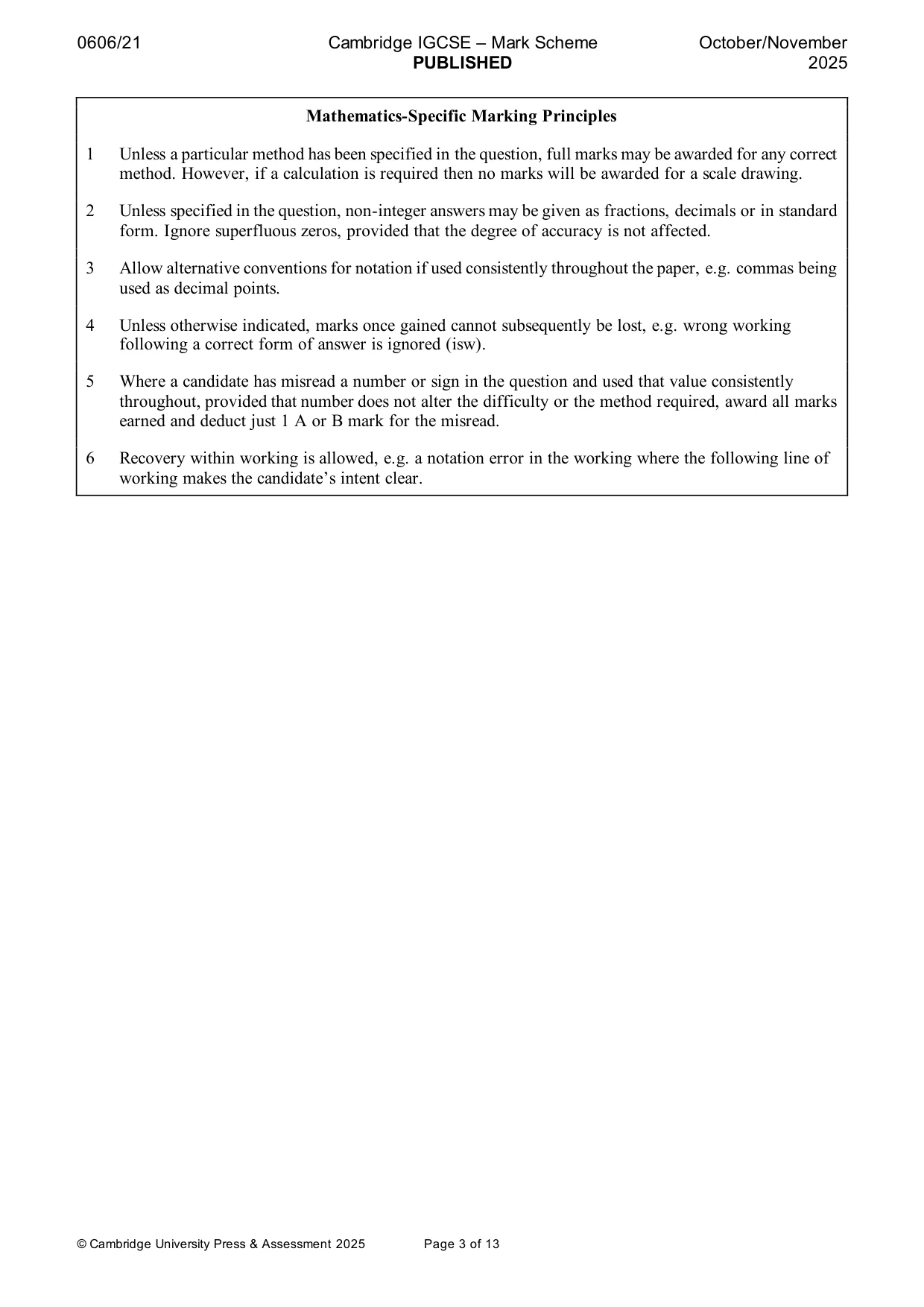 Mark scheme, page 3 of 13