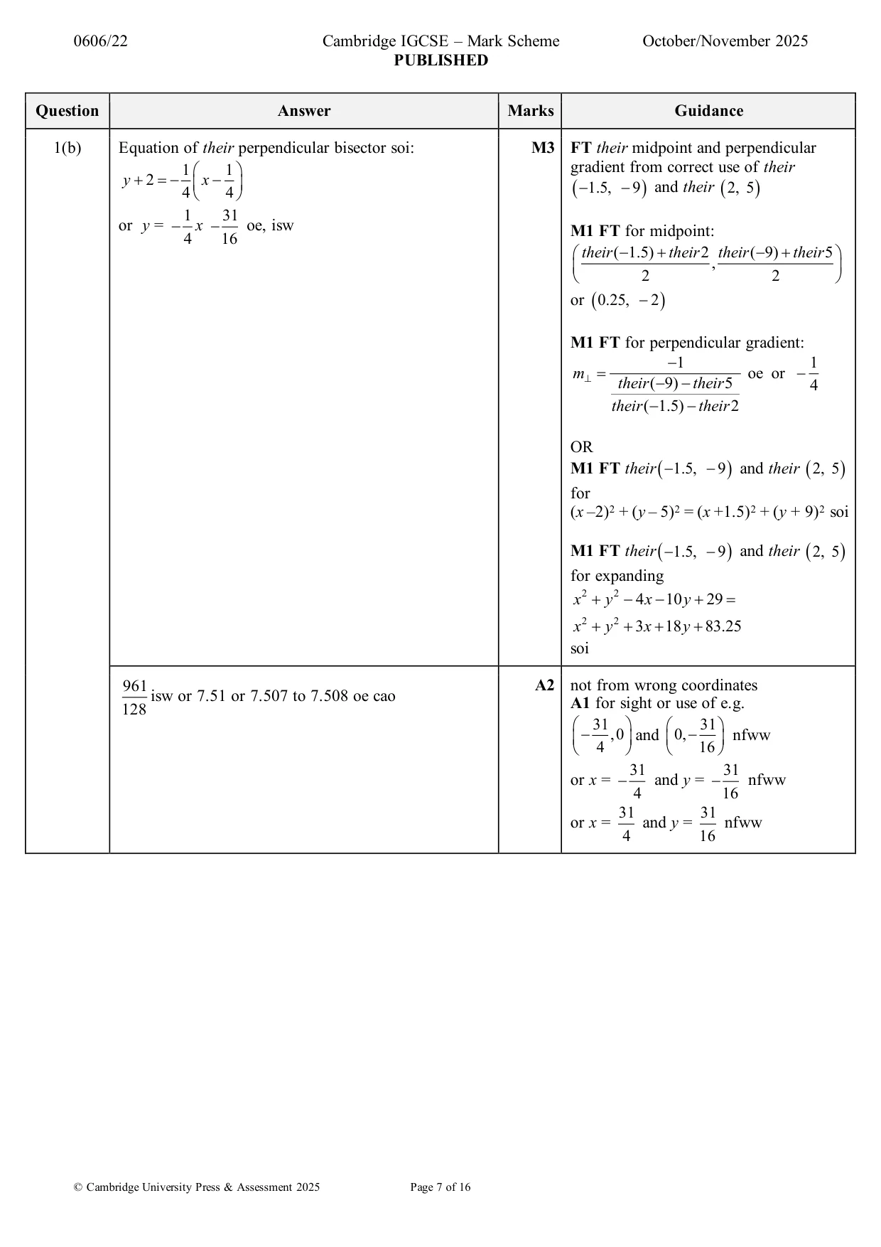 Mark scheme, page 7 of 16