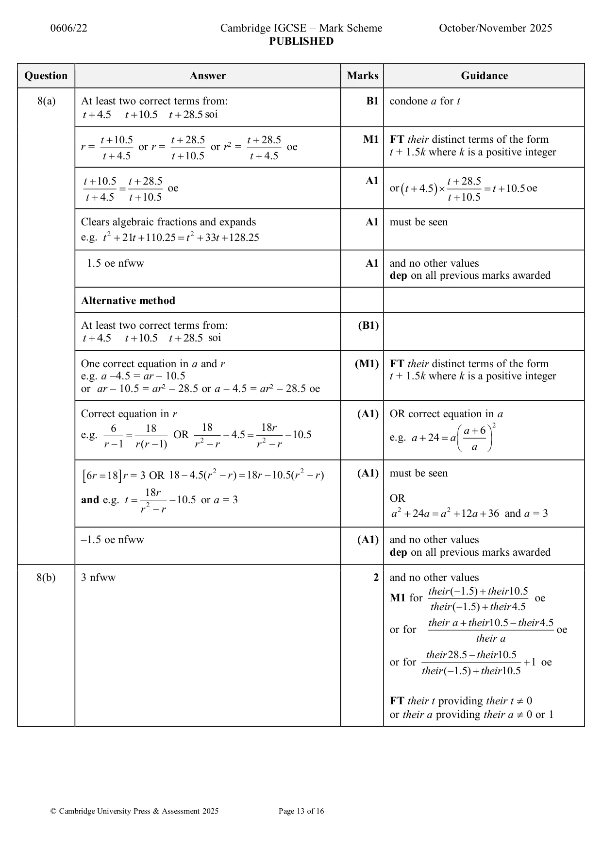 Mark scheme, page 13 of 16
