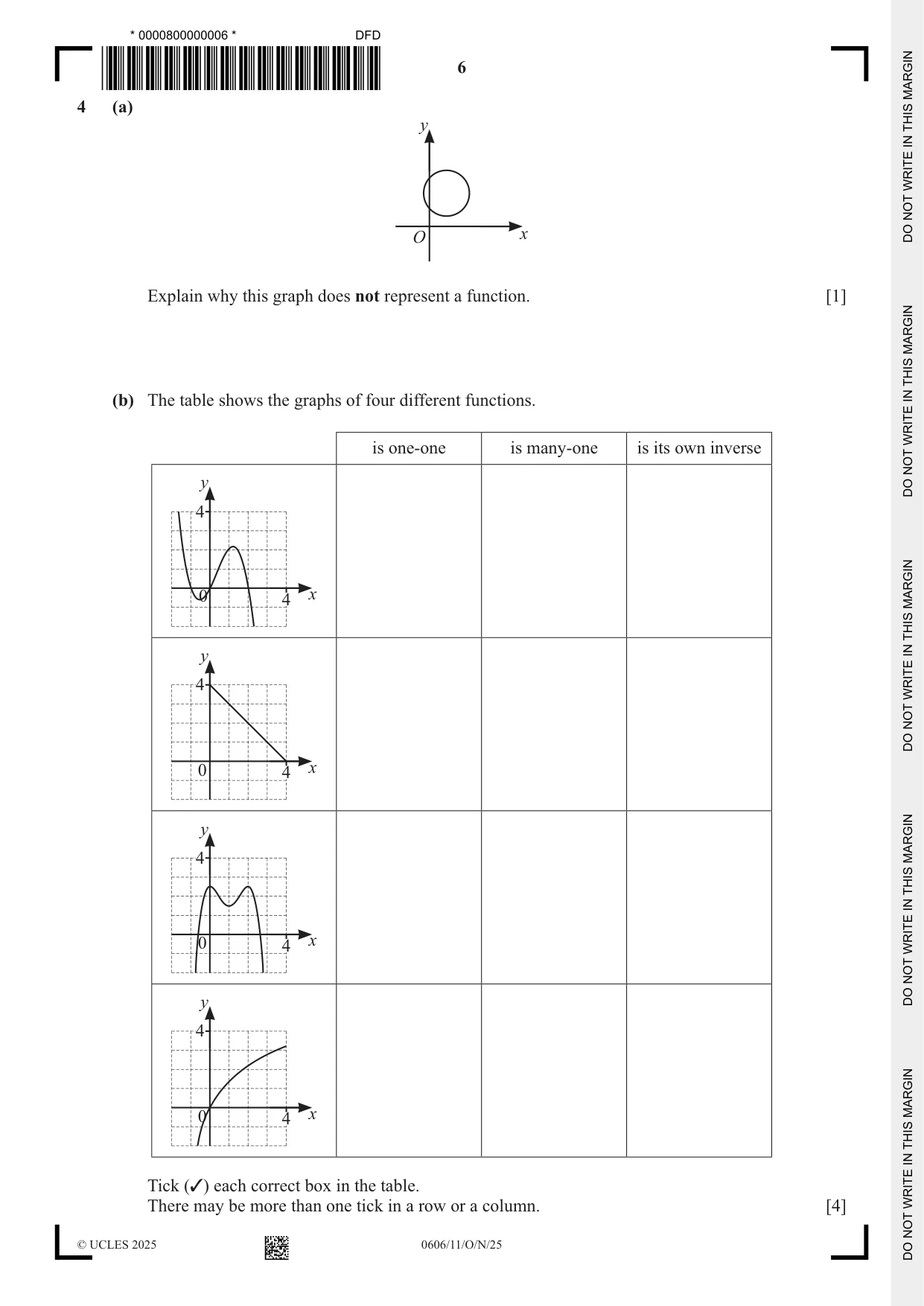 Cambridge IGCSE Mathematics - Additional 0606 2025 Oct/Nov Paper 1 · Variant 1 question paper, page 6 of 16