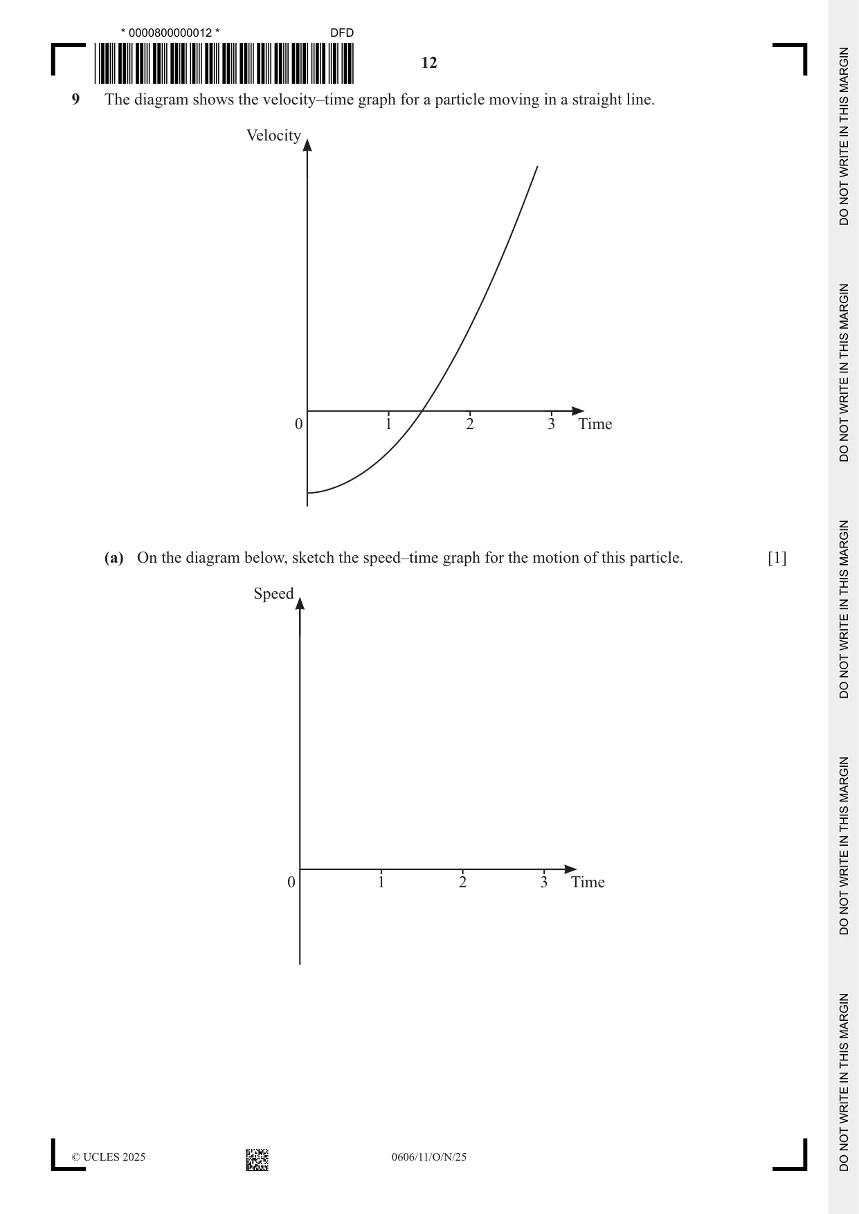 Cambridge IGCSE Mathematics - Additional 0606 2025 Oct/Nov Paper 1 · Variant 1 question paper, page 12 of 16