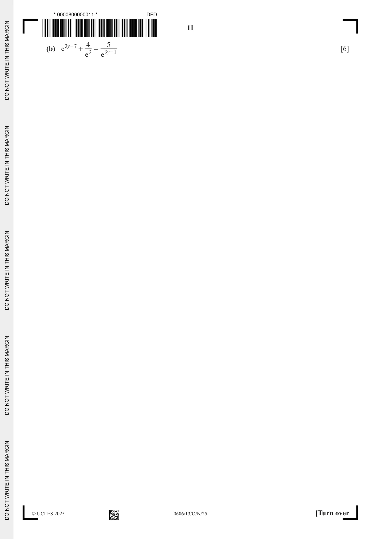 Cambridge IGCSE Mathematics - Additional 0606 2025 Oct/Nov Paper 1 · Variant 3 question paper, page 11 of 16