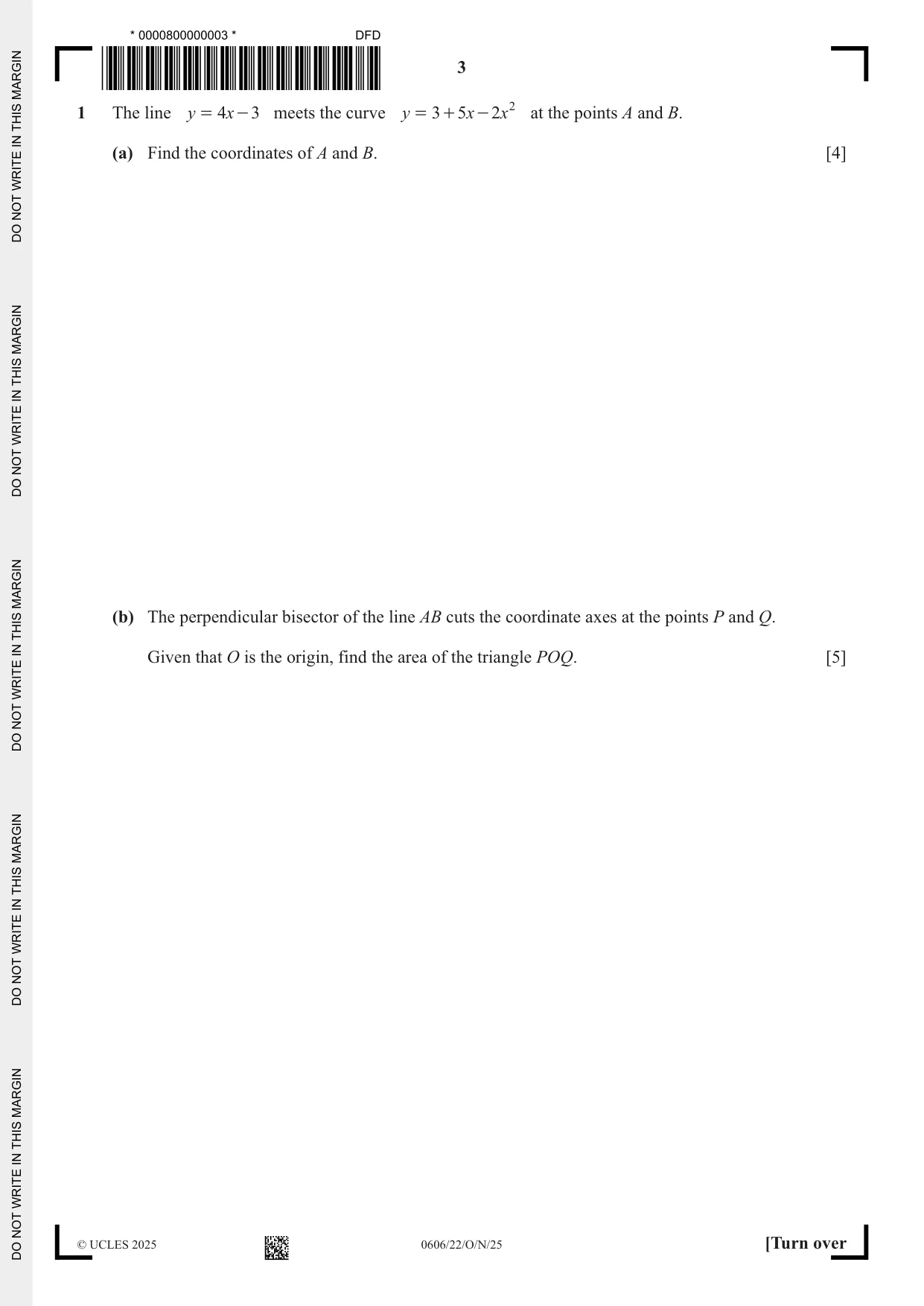 Cambridge IGCSE Mathematics - Additional 0606 2025 Oct/Nov Paper 2 · Variant 2 question paper, page 3 of 16