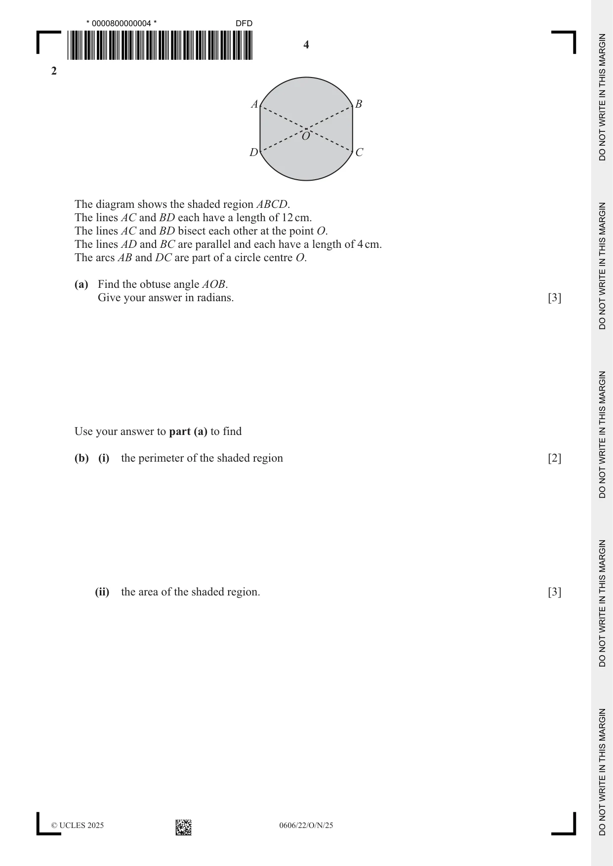 Cambridge IGCSE Mathematics - Additional 0606 2025 Oct/Nov Paper 2 · Variant 2 question paper, page 4 of 16