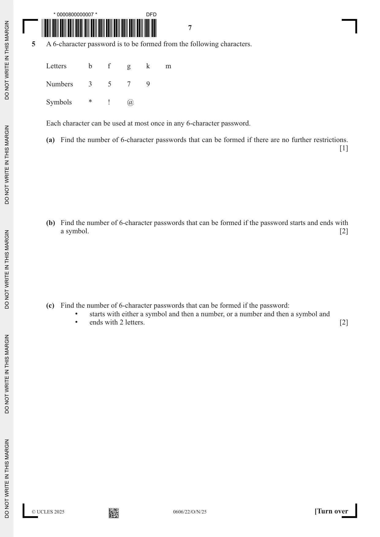 Cambridge IGCSE Mathematics - Additional 0606 2025 Oct/Nov Paper 2 · Variant 2 question paper, page 7 of 16