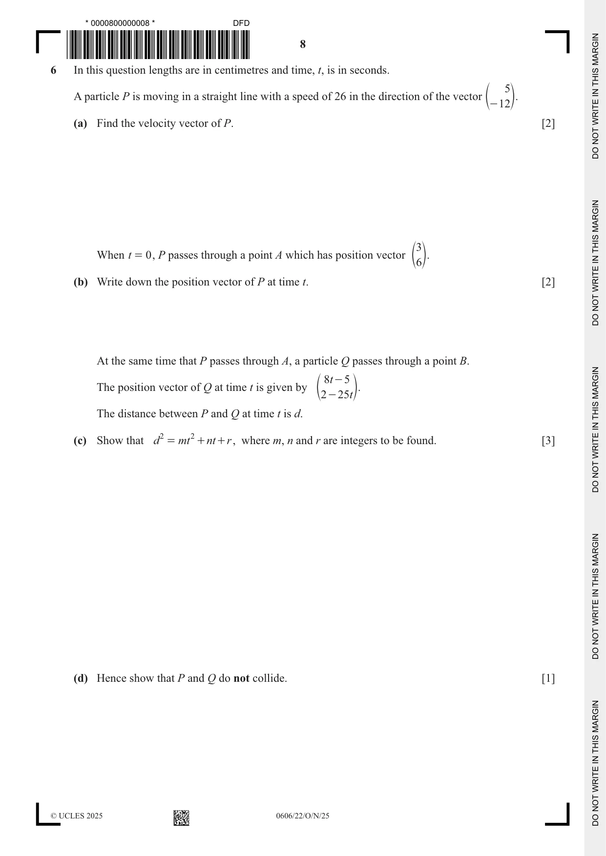 Cambridge IGCSE Mathematics - Additional 0606 2025 Oct/Nov Paper 2 · Variant 2 question paper, page 8 of 16