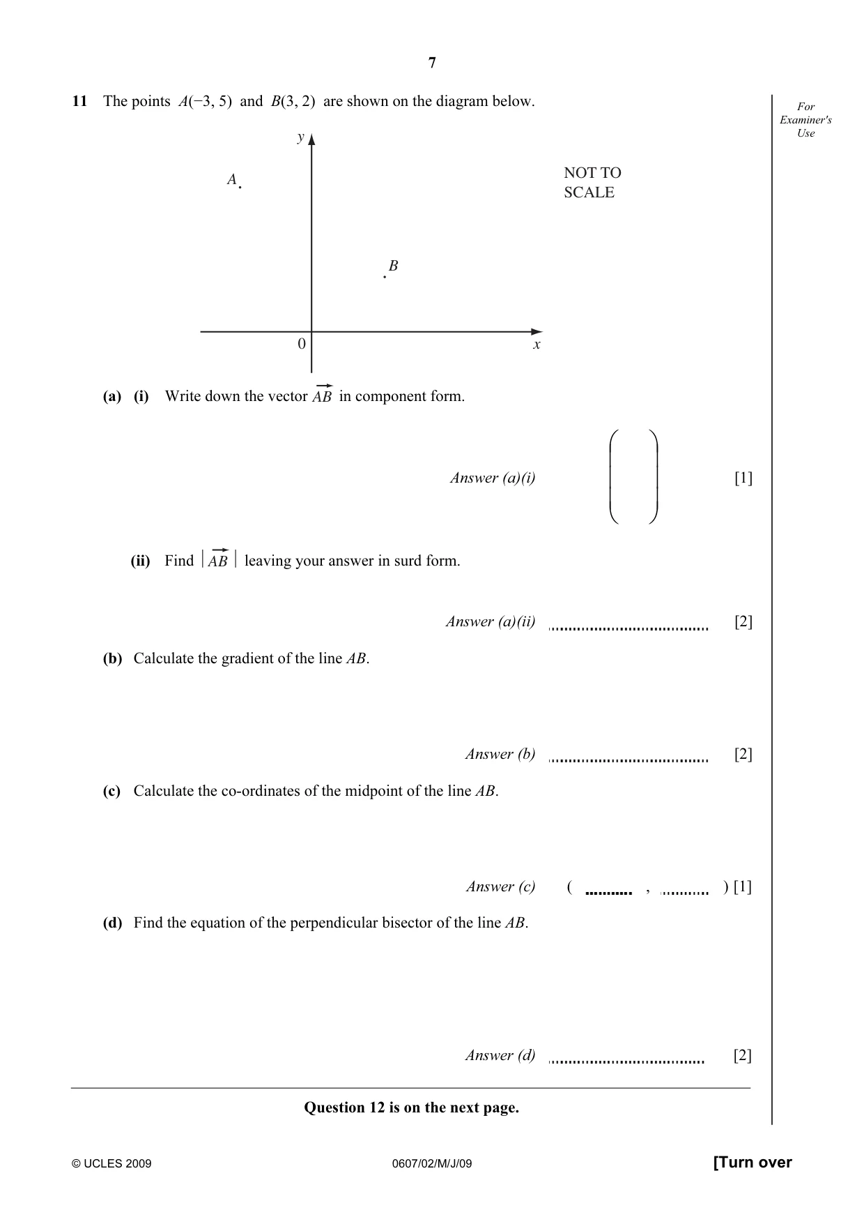 Cambridge IGCSE Mathematics - International 0607 2009 May/June Paper 2 · Variant 1 question paper, page 7 of 8