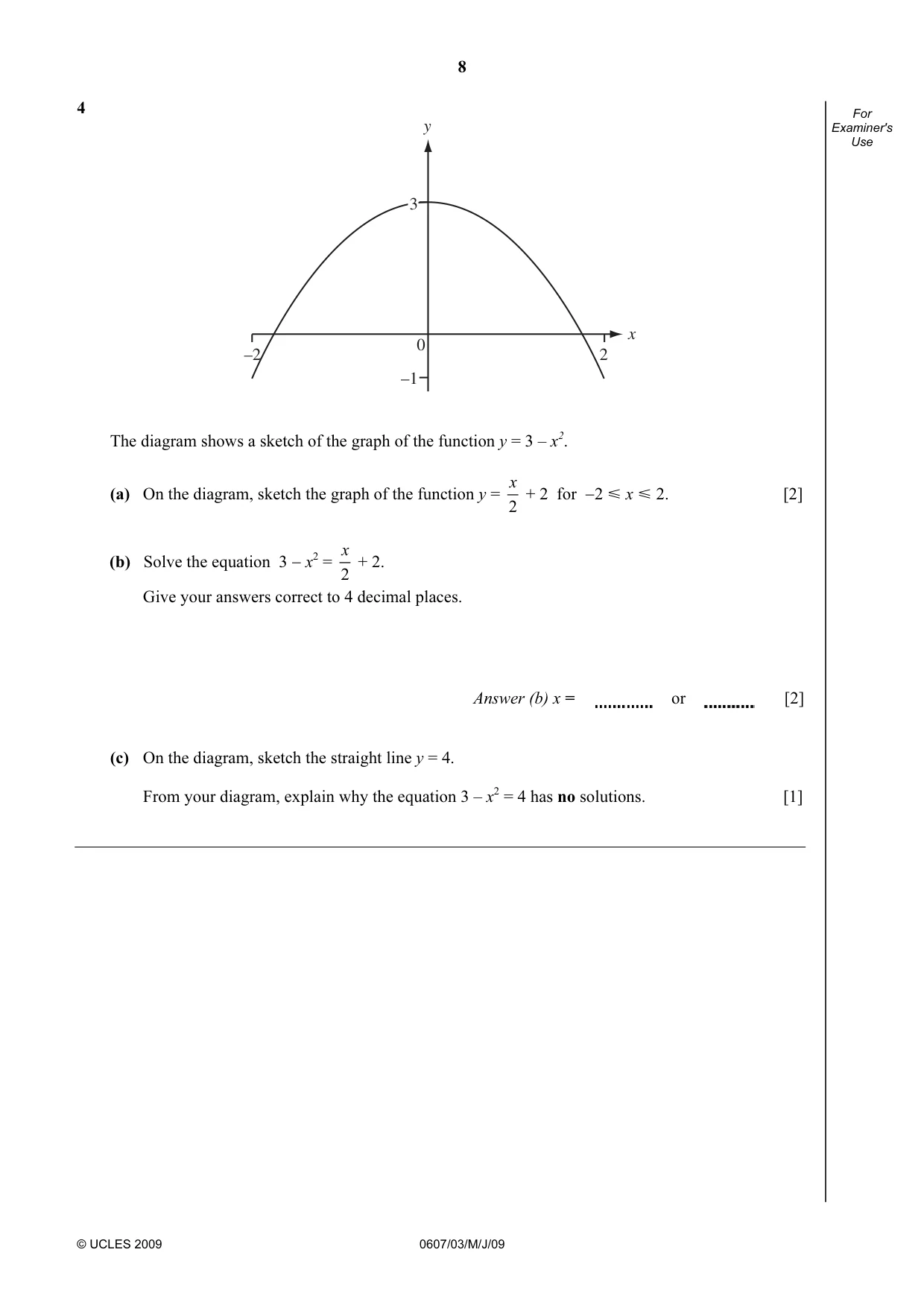Cambridge IGCSE Mathematics - International 0607 2009 May/June Paper 3 · Variant 1 question paper, page 8 of 16