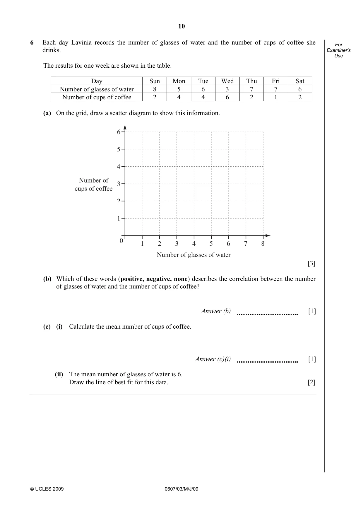 Cambridge IGCSE Mathematics - International 0607 2009 May/June Paper 3 · Variant 1 question paper, page 10 of 16