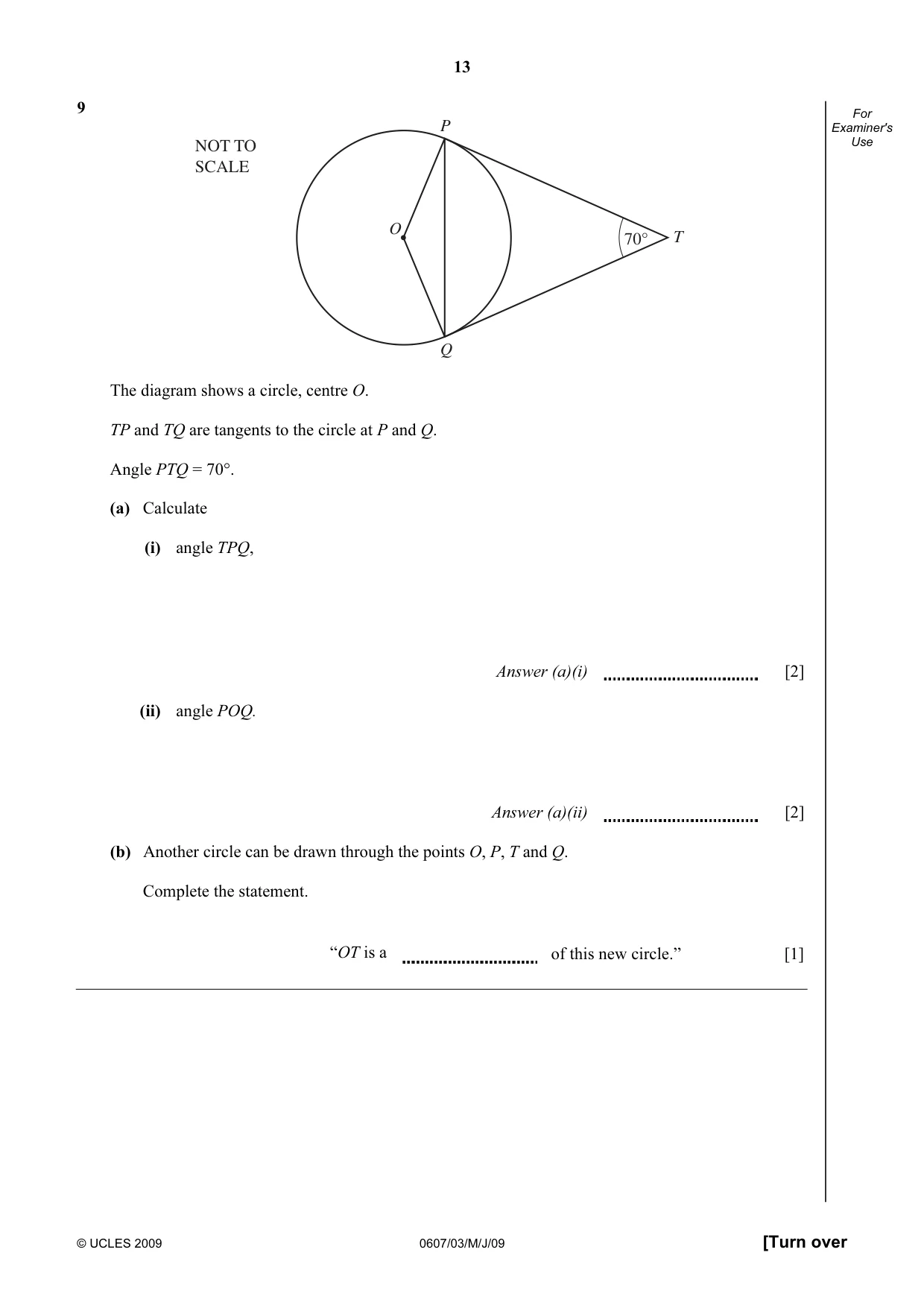 Cambridge IGCSE Mathematics - International 0607 2009 May/June Paper 3 · Variant 1 question paper, page 13 of 16