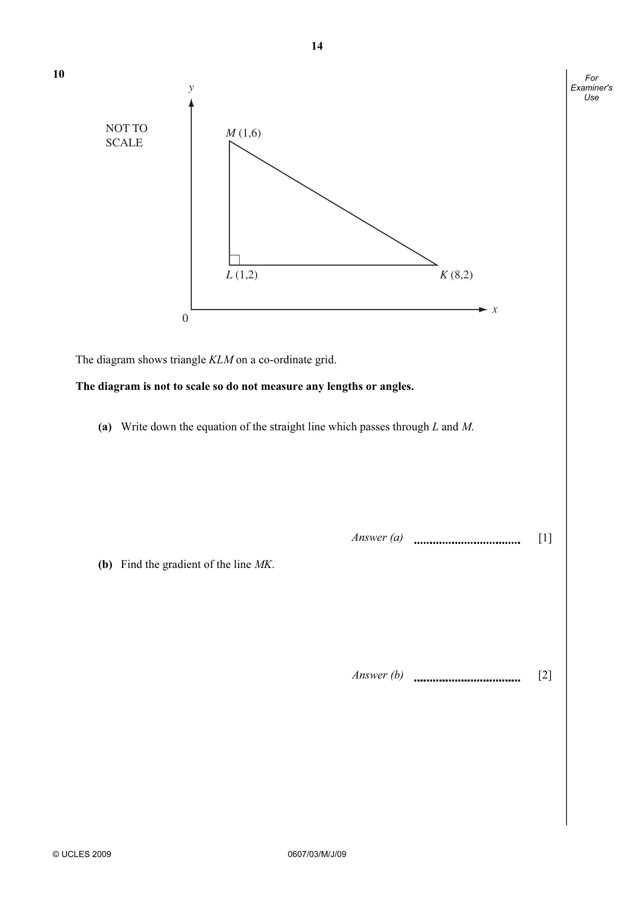 Cambridge IGCSE Mathematics - International 0607 2009 May/June Paper 3 · Variant 1 question paper, page 14 of 16