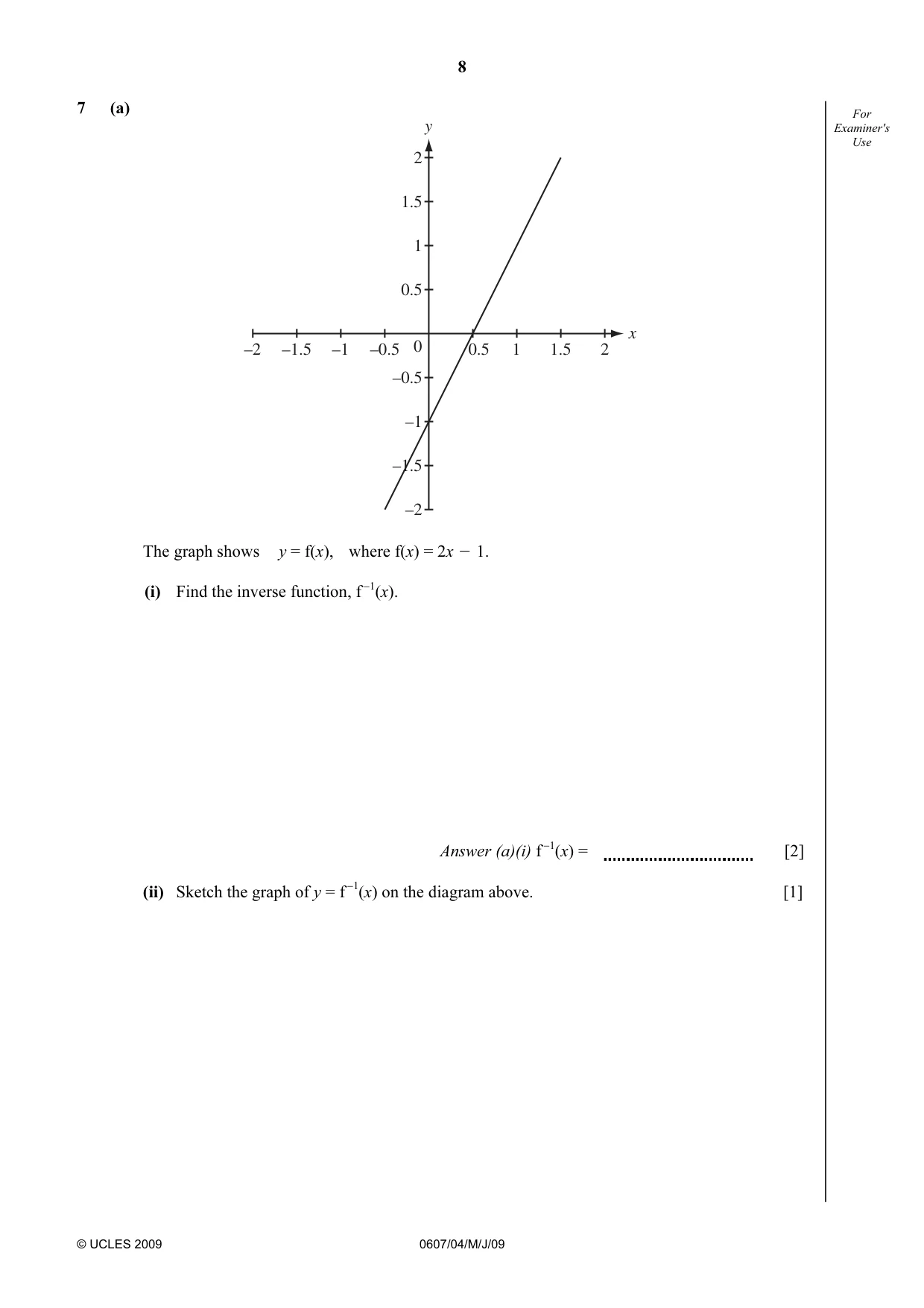 Cambridge IGCSE Mathematics - International 0607 2009 May/June Paper 4 · Variant 1 question paper, page 8 of 24