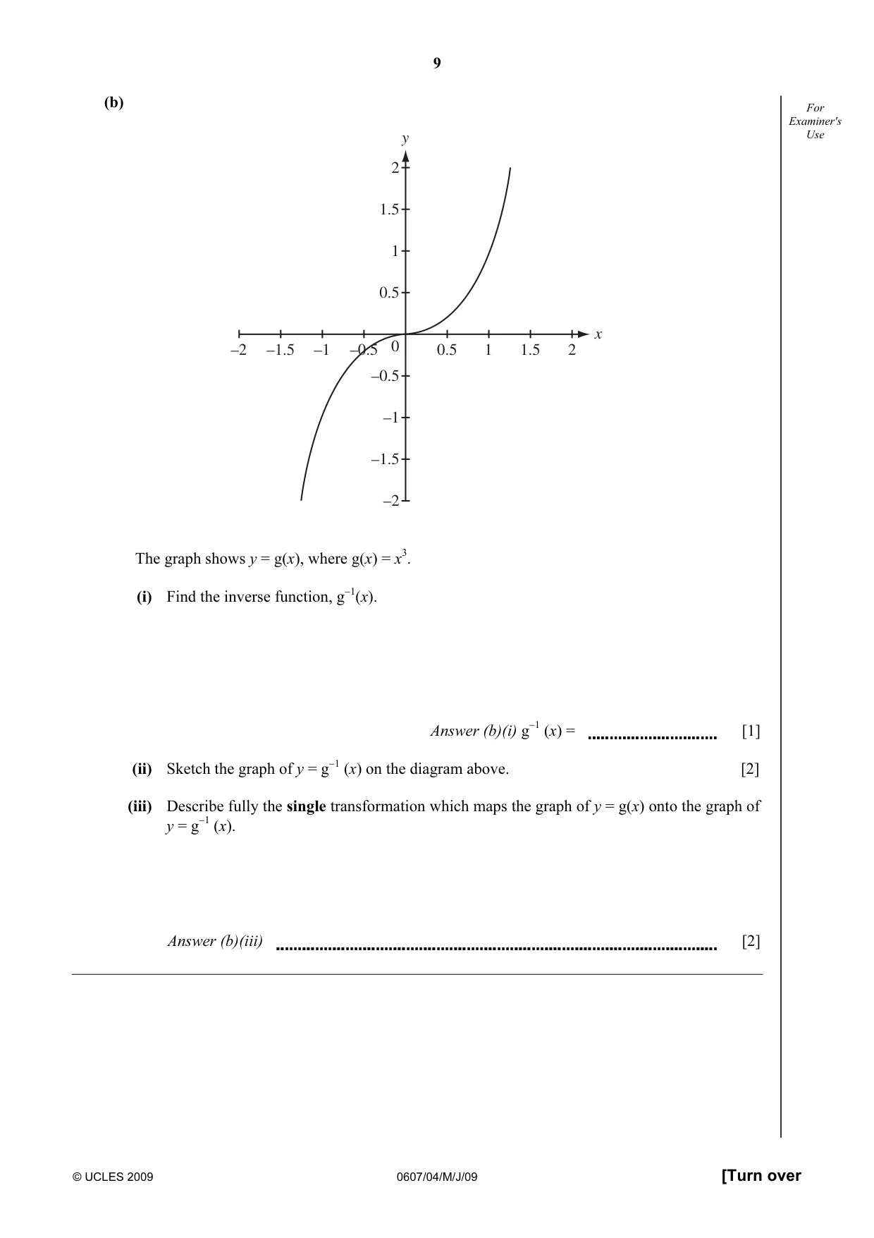 Cambridge IGCSE Mathematics - International 0607 2009 May/June Paper 4 · Variant 1 question paper, page 9 of 24