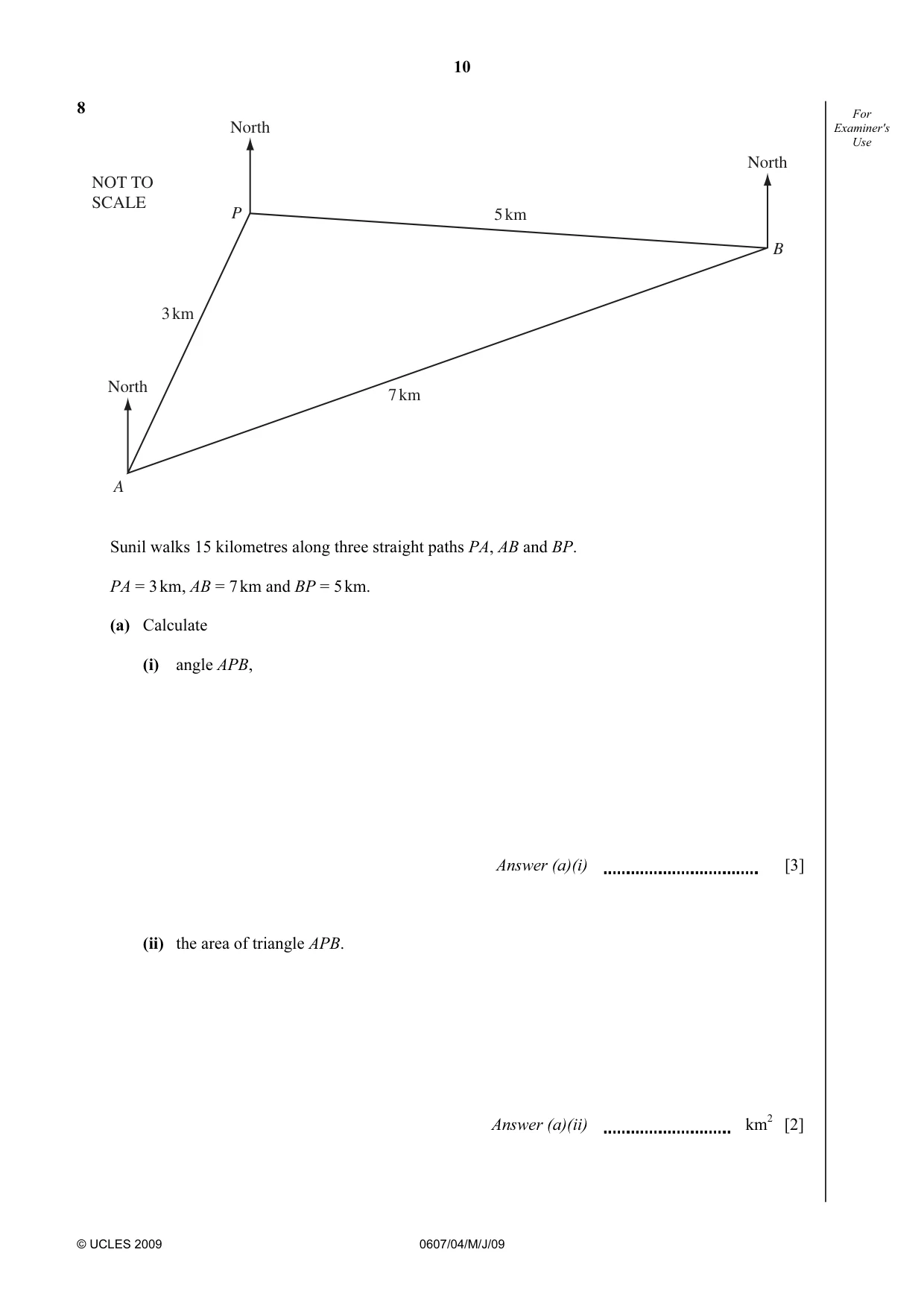 Cambridge IGCSE Mathematics - International 0607 2009 May/June Paper 4 · Variant 1 question paper, page 10 of 24