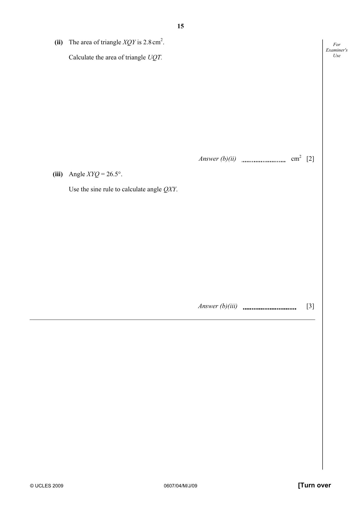 Cambridge IGCSE Mathematics - International 0607 2009 May/June Paper 4 · Variant 1 question paper, page 15 of 24