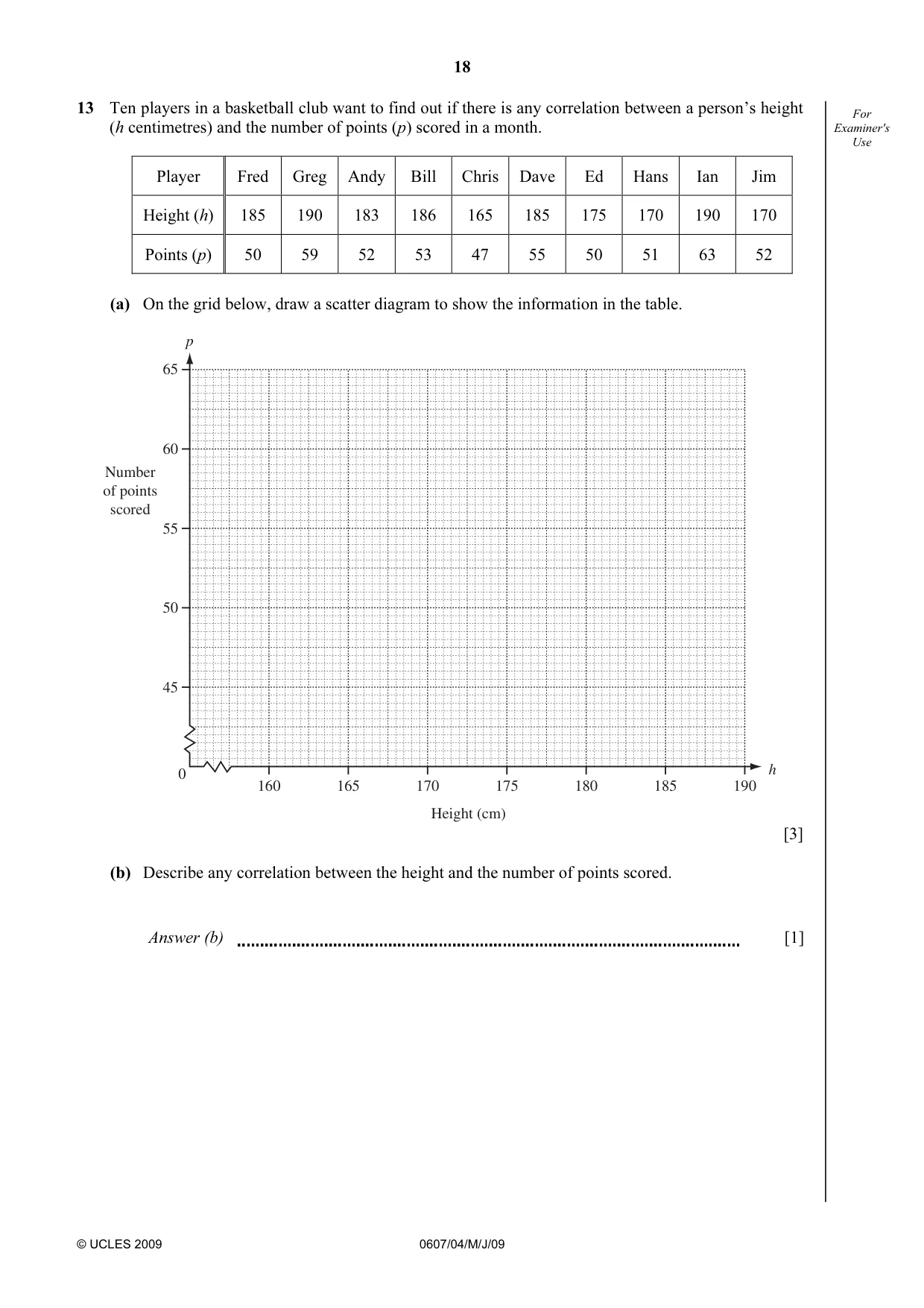 Cambridge IGCSE Mathematics - International 0607 2009 May/June Paper 4 · Variant 1 question paper, page 18 of 24