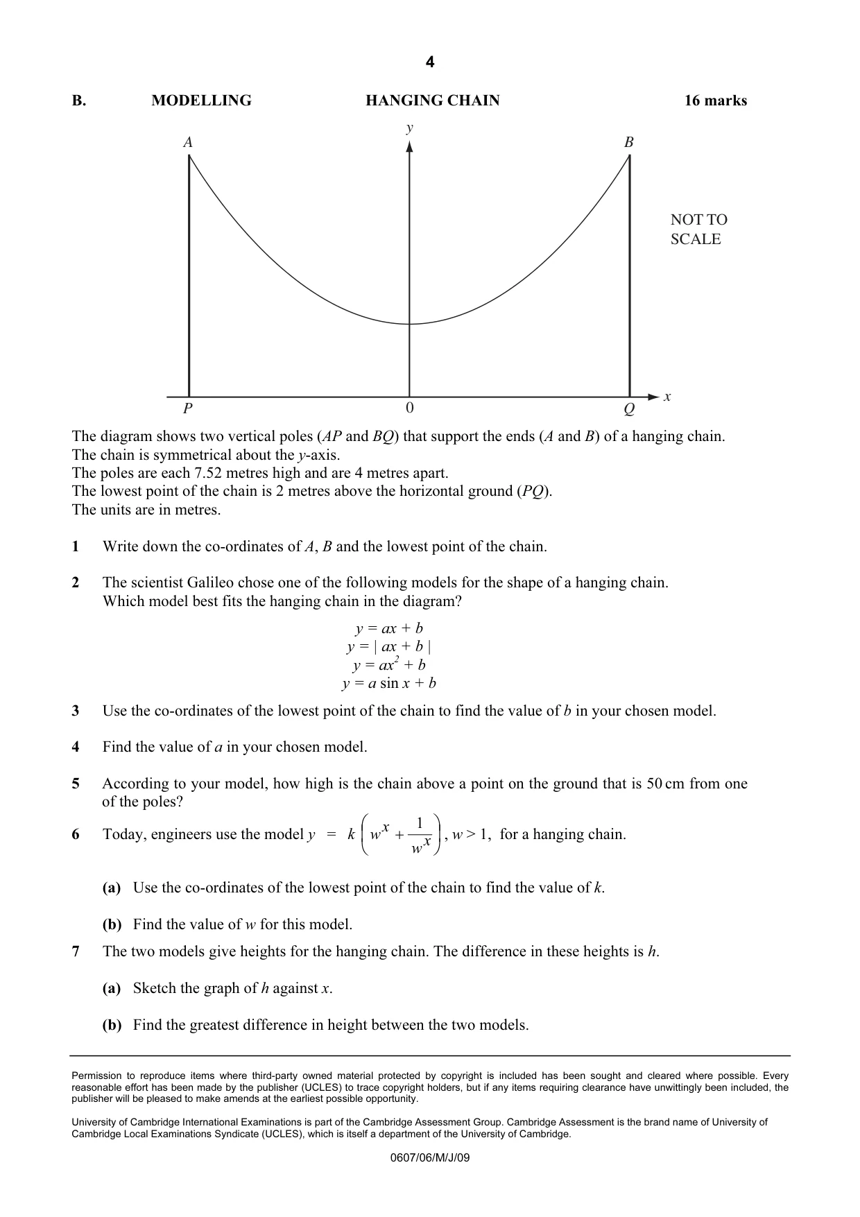 Cambridge IGCSE Mathematics - International 0607 2009 May/June Paper 6 · Variant 1 question paper, page 4 of 4