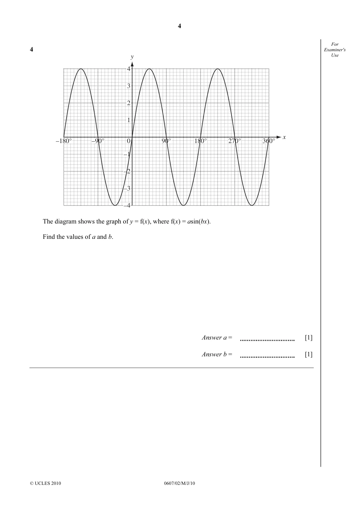 Cambridge IGCSE Mathematics - International 0607 2010 May/June Paper 2 · Variant 1 question paper, page 4 of 12