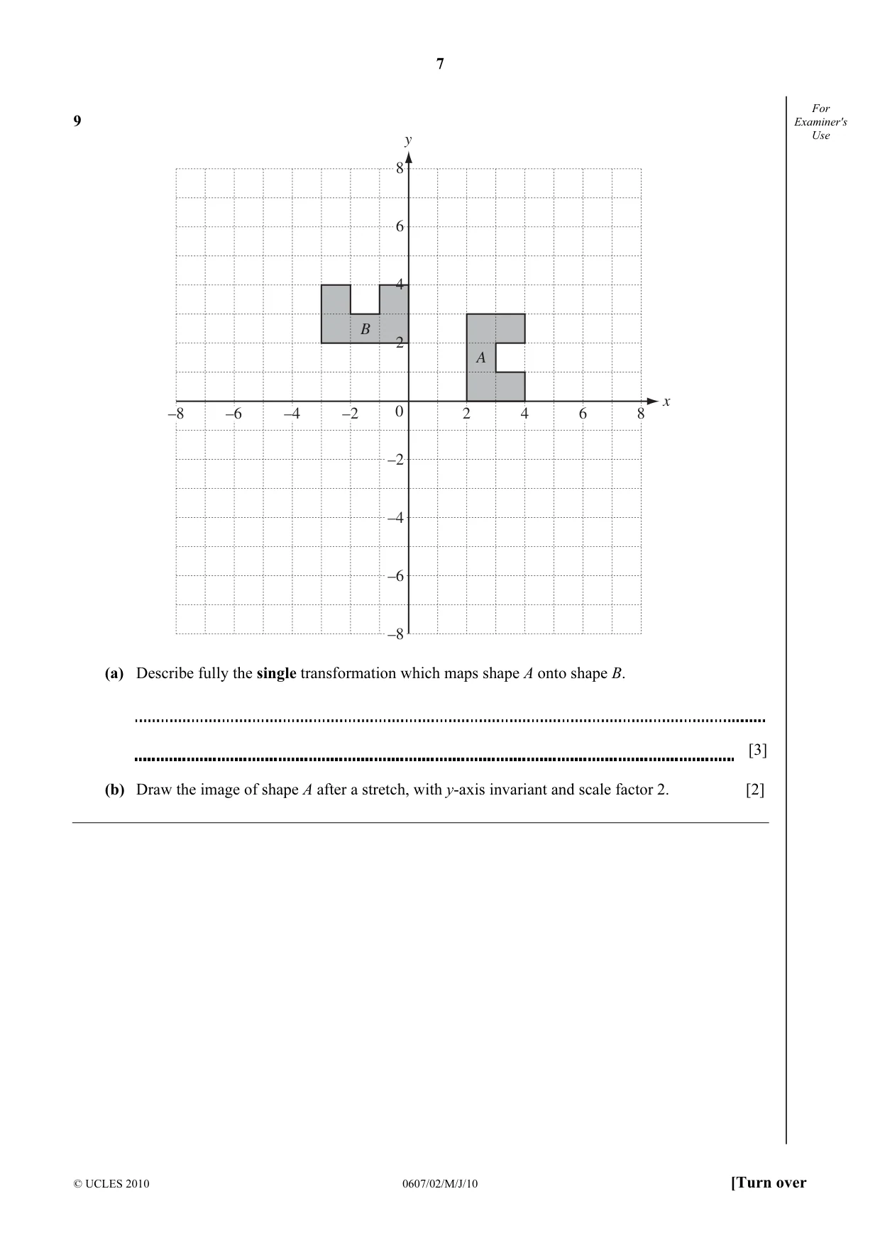 Cambridge IGCSE Mathematics - International 0607 2010 May/June Paper 2 · Variant 1 question paper, page 7 of 12
