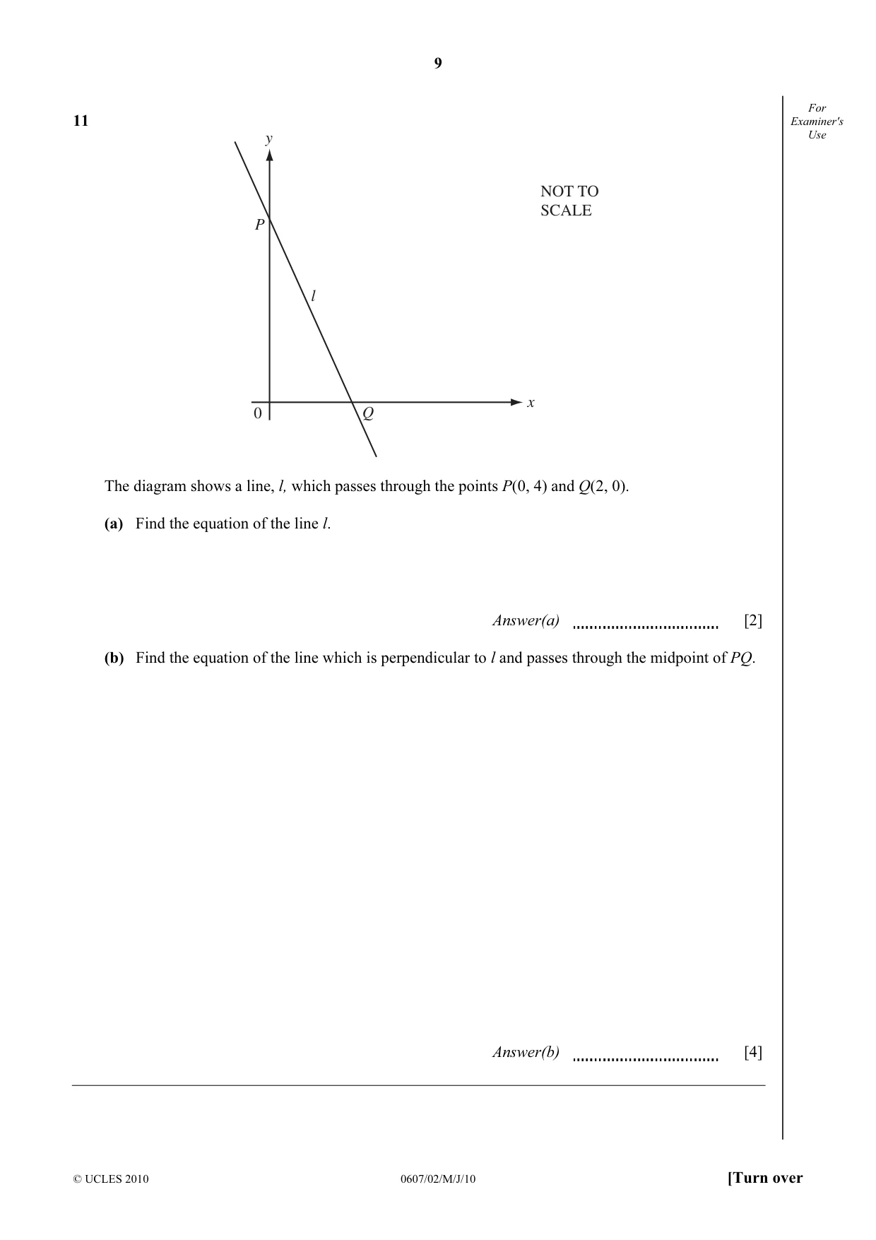 Cambridge IGCSE Mathematics - International 0607 2010 May/June Paper 2 · Variant 1 question paper, page 9 of 12