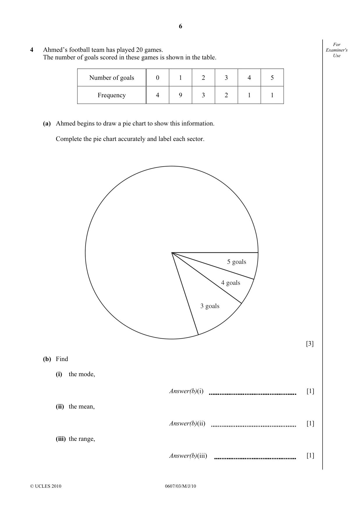 Cambridge IGCSE Mathematics - International 0607 2010 May/June Paper 3 · Variant 1 question paper, page 6 of 20