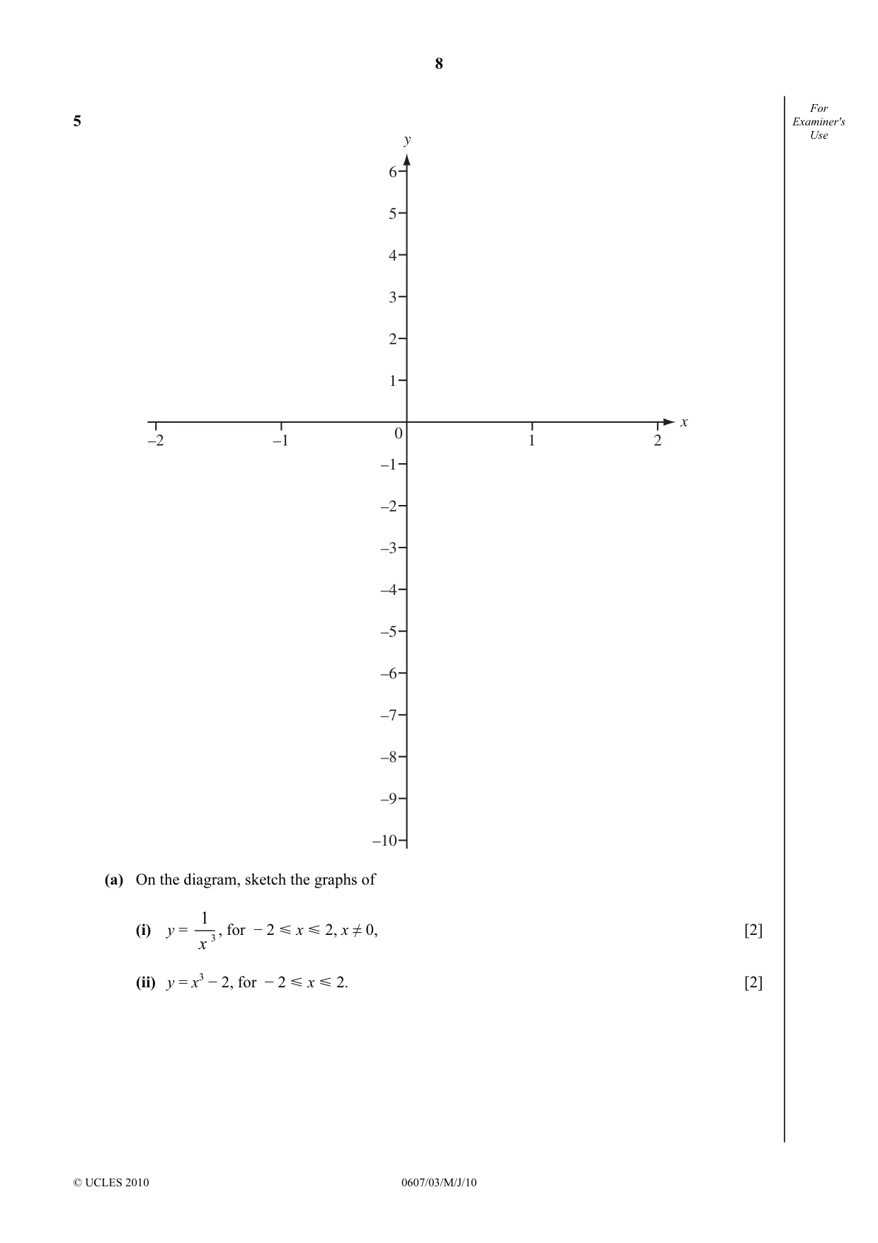 Cambridge IGCSE Mathematics - International 0607 2010 May/June Paper 3 · Variant 1 question paper, page 8 of 20